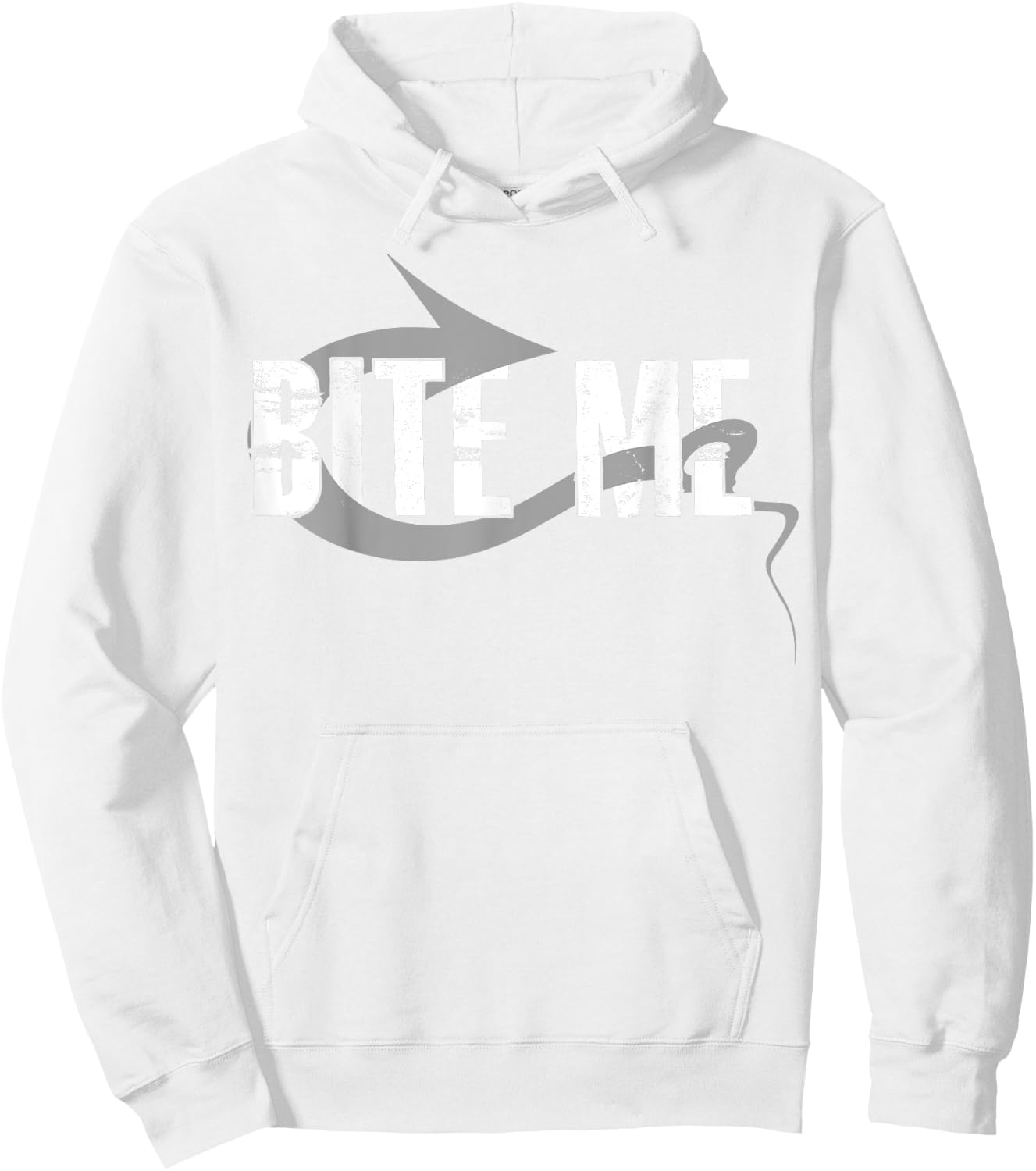 Bite Me Fishing Bait Hook - Funny Fisherman Gift Hoodie - Hoodie | White