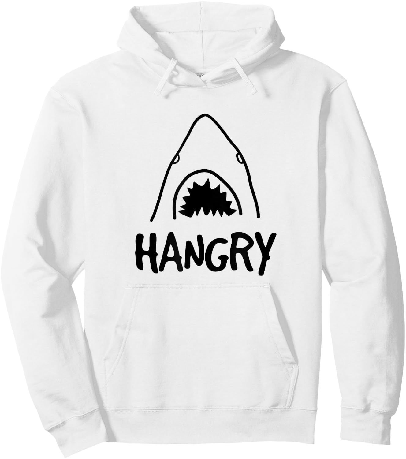 Hangry Shark Hoodie - Hoodie | White