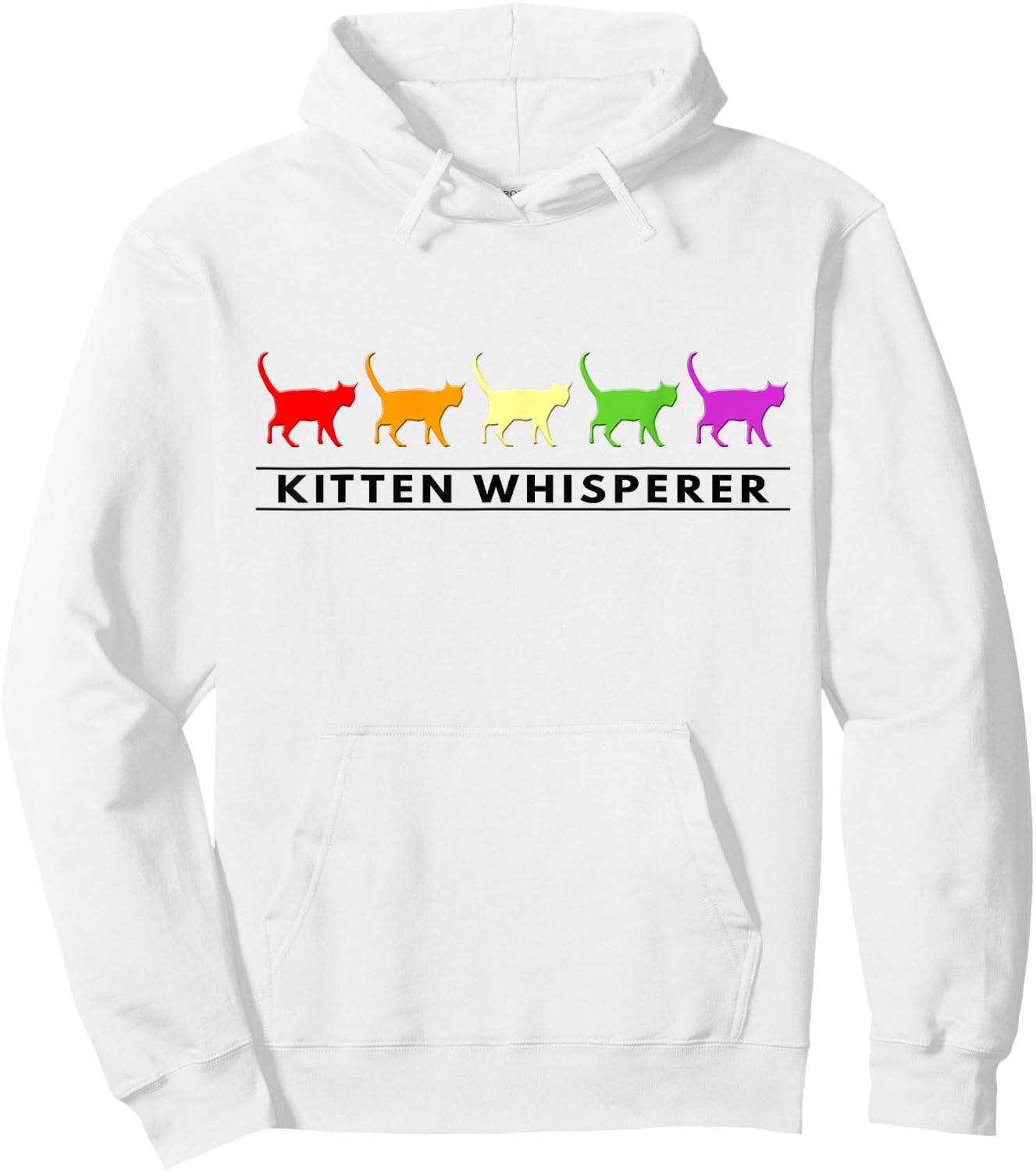 Humorous Animal and Colorful Kitten Whisperer Gift Hoodie - Hoodie | White