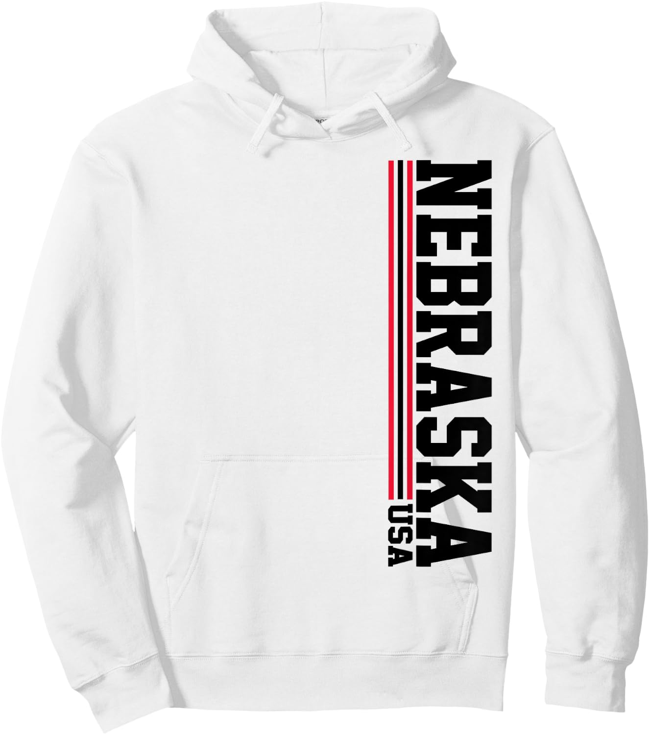 Vintage Nebraska NE Home Stripes Iconic Nebraska Hoodie - Hoodie | White