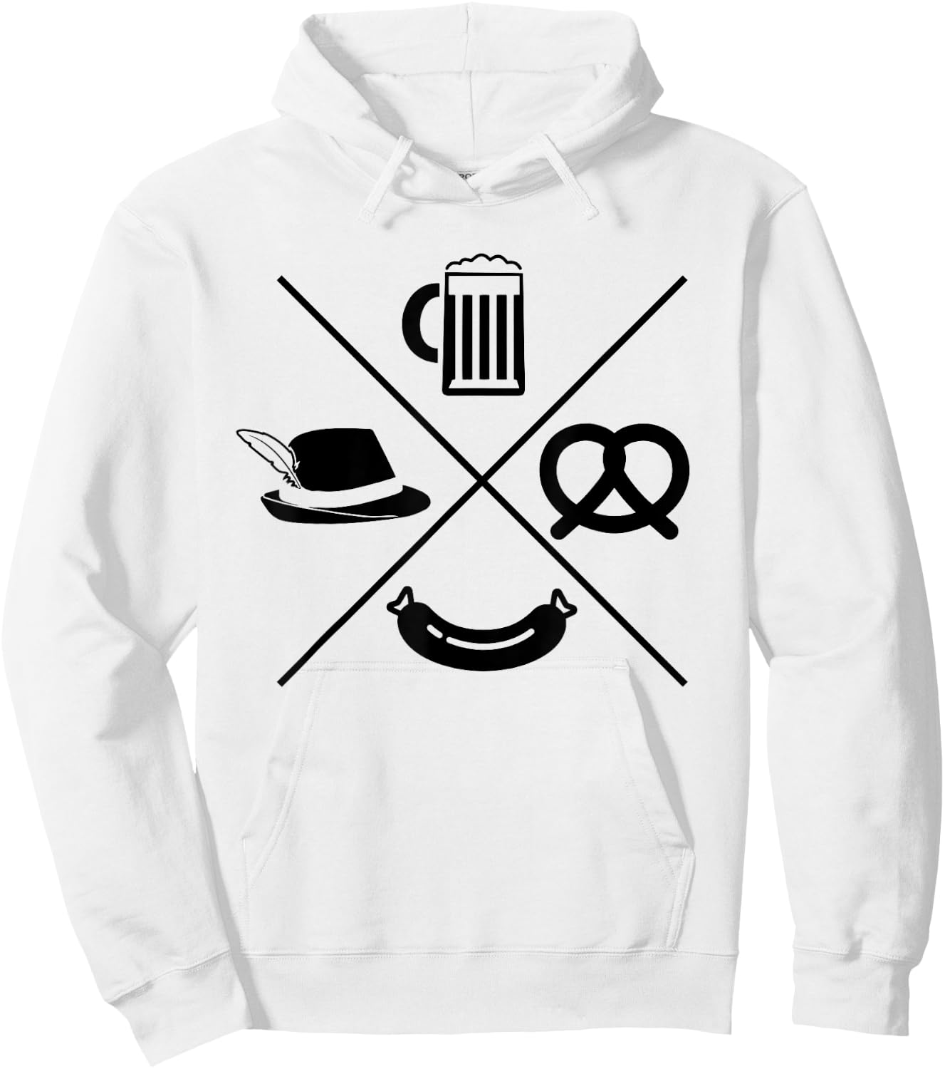 Oktoberfest - Beer Wurst Pretzel Funny German Souvenir Gift Hoodie - Hoodie | White
