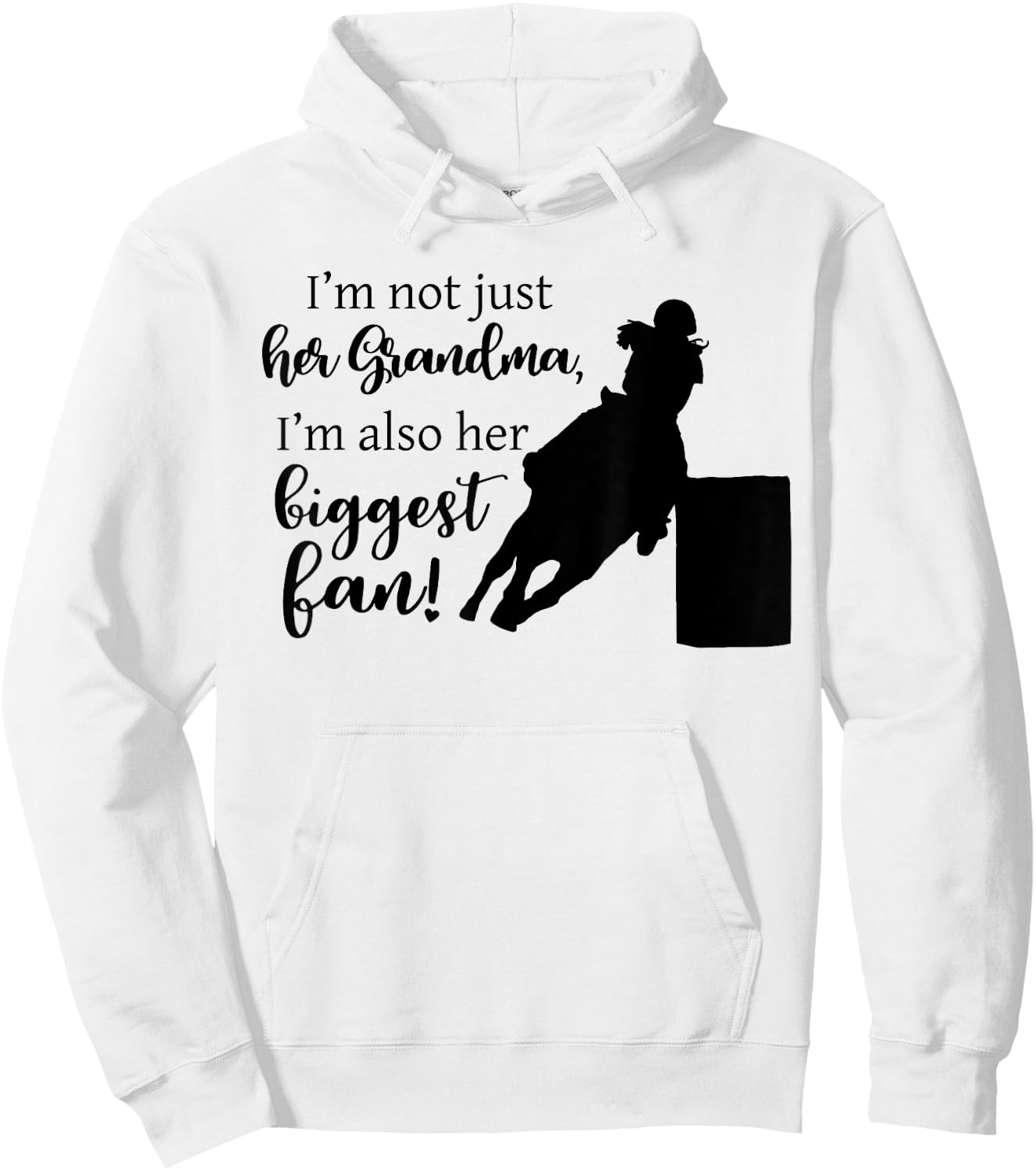 Barrel Racing Grandma T Shirt Cowgirl Horse Riding Racer Hoodie - Hoodie | White