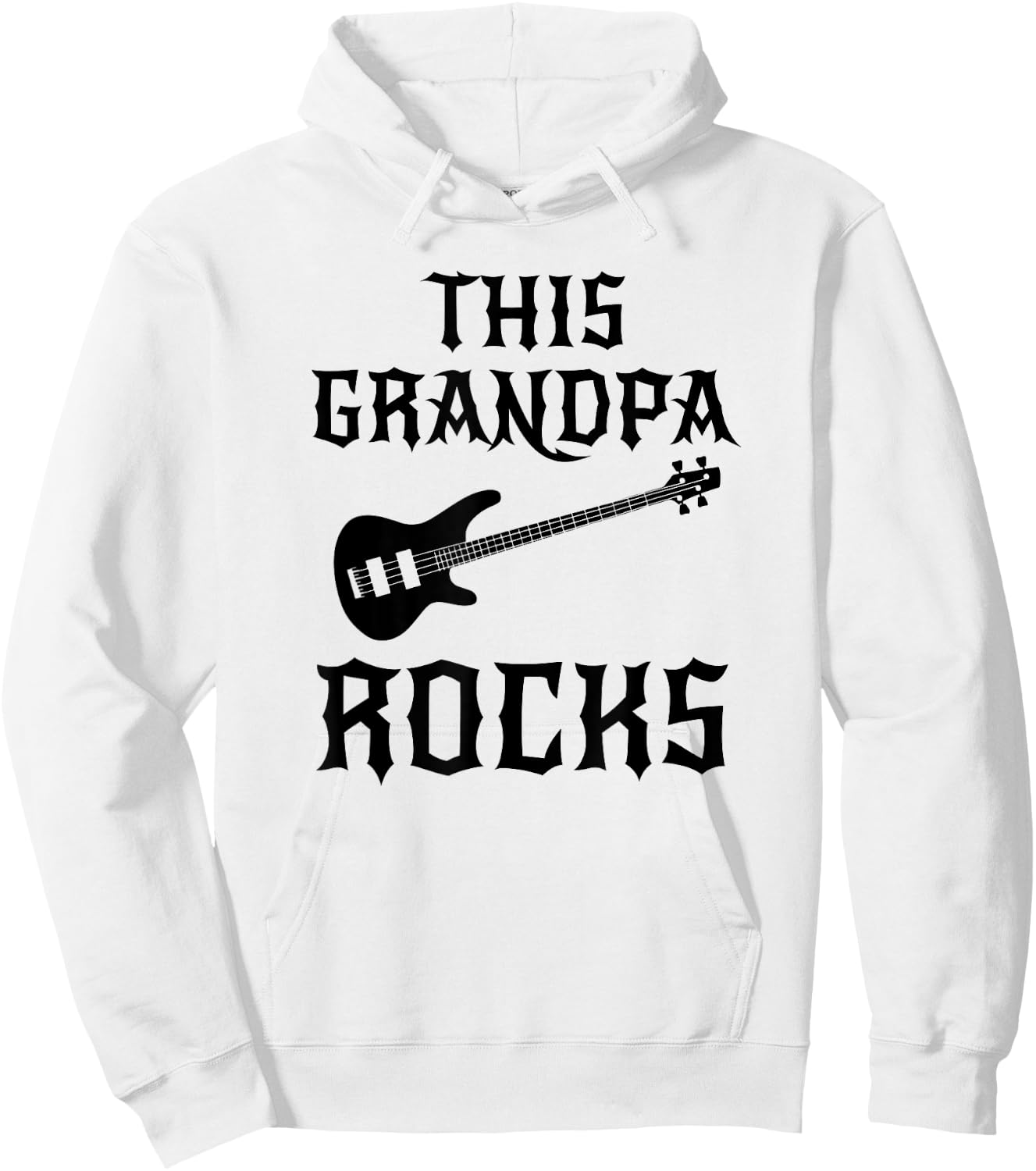 This Grandpa Rocks T Shirt Fathers Day Birthday Guitar Gift Hoodie - Hoodie | White