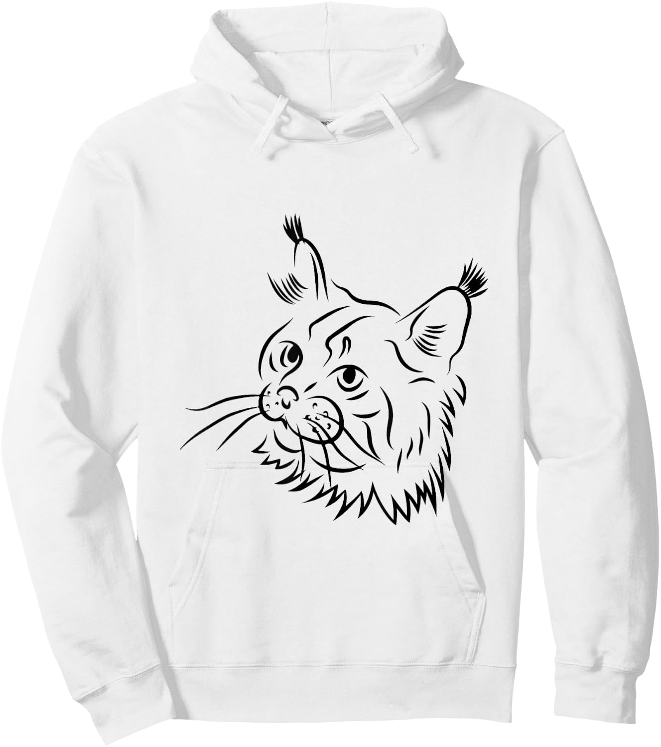 Maine Coon Cat Sketch Illustration Hoodie - Hoodie | White