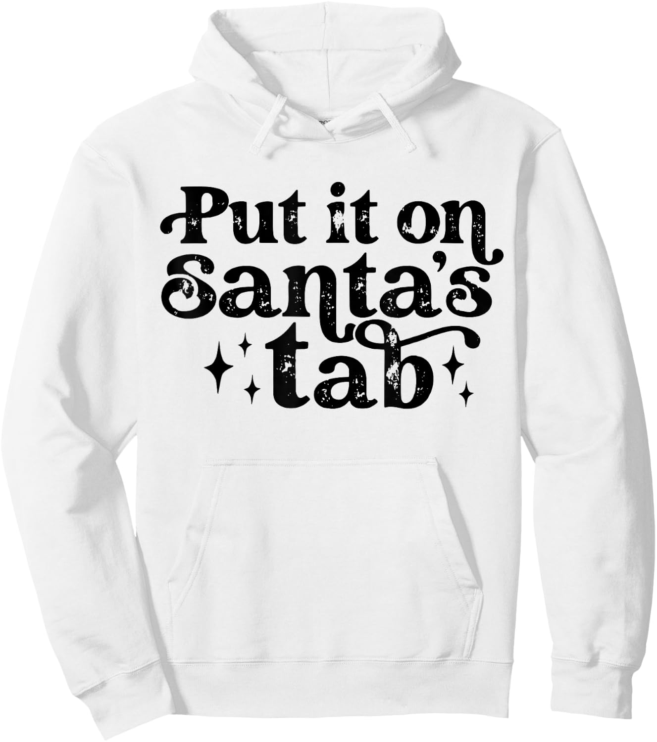 Vintage Put it on Santa's Tab Christmas Holiday Hoodie - Hoodie | White
