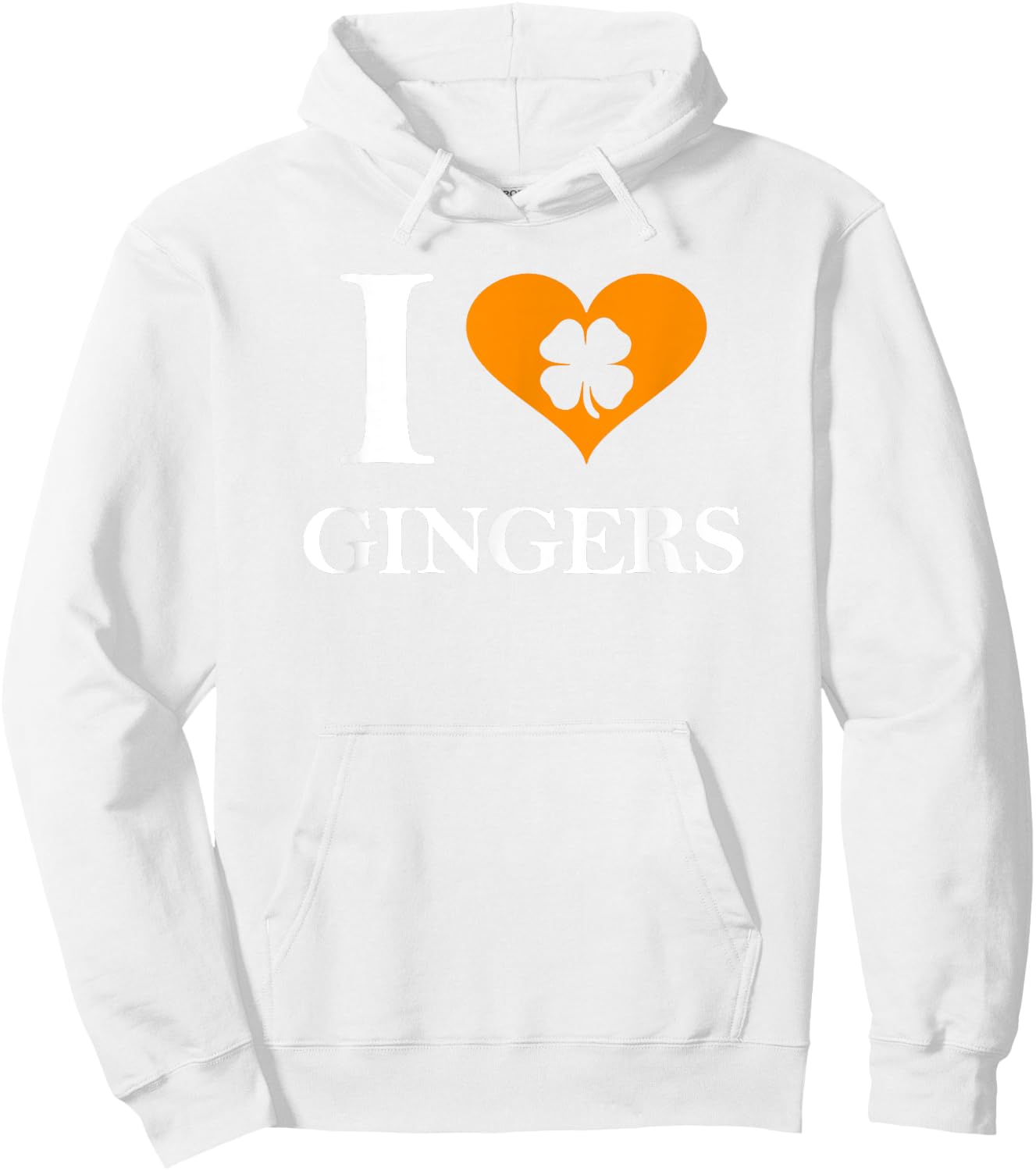 I Love Gingers Heart Shamrock Redhead Lover Shirt Hoodie - Hoodie | White