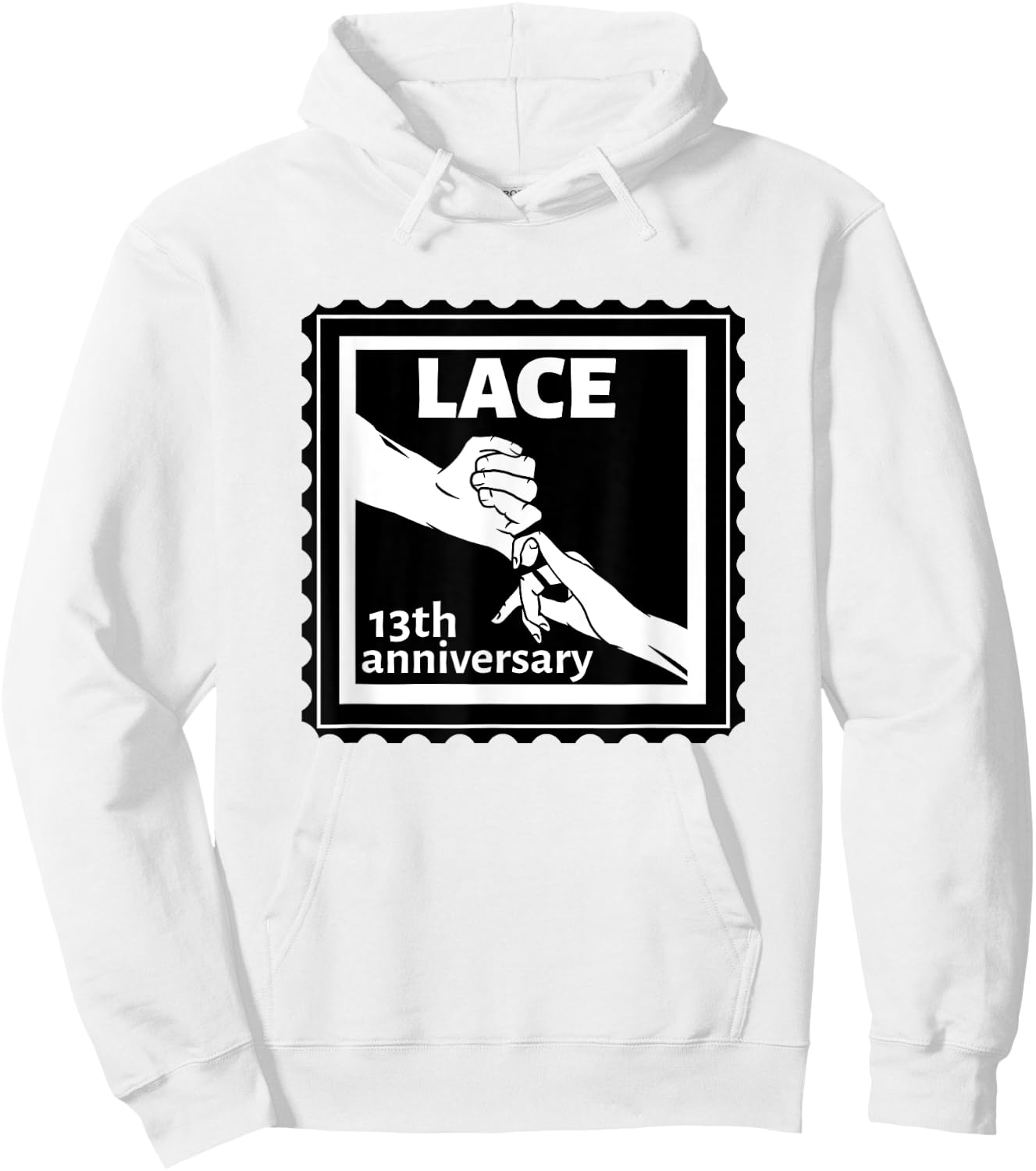 13th Wedding anniversary traditional gift Lace Hoodie - Hoodie | White