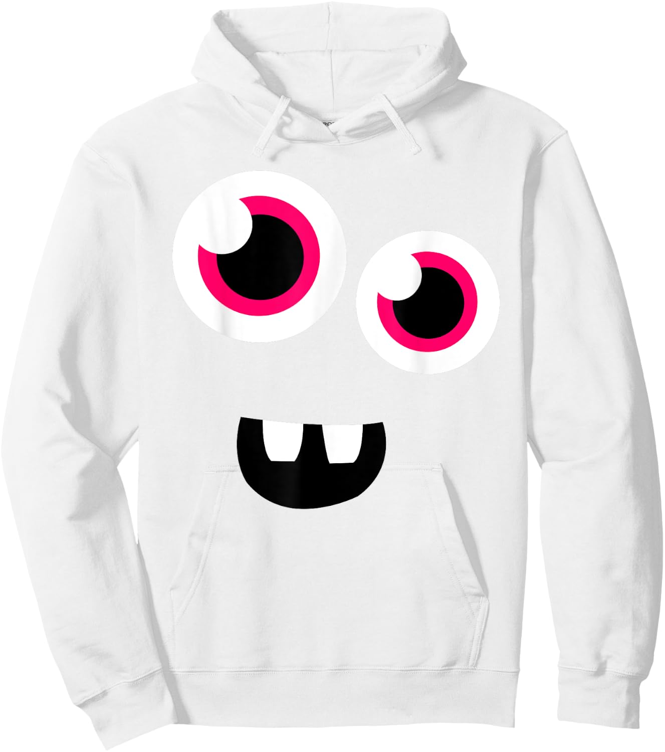 Cute Eye Monster Face Funny Halloween Kids Man Women Hoodie - Hoodie | White