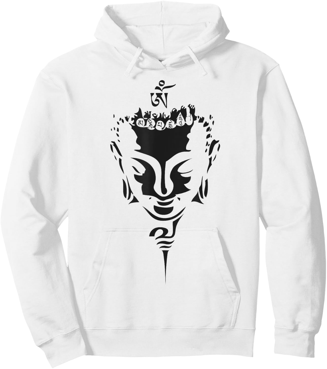 OM MANI PADME HUM- Buddhist Mantra Hoodie - Hoodie | White