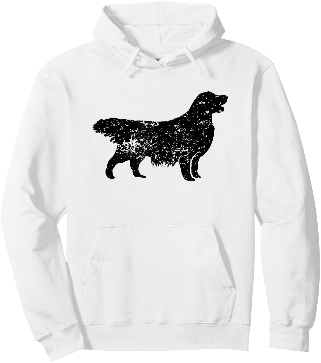 Distressed Golden Retriever Silhouette Dog Owner Men Women Girls Kids Hoodie - Hoodie | White