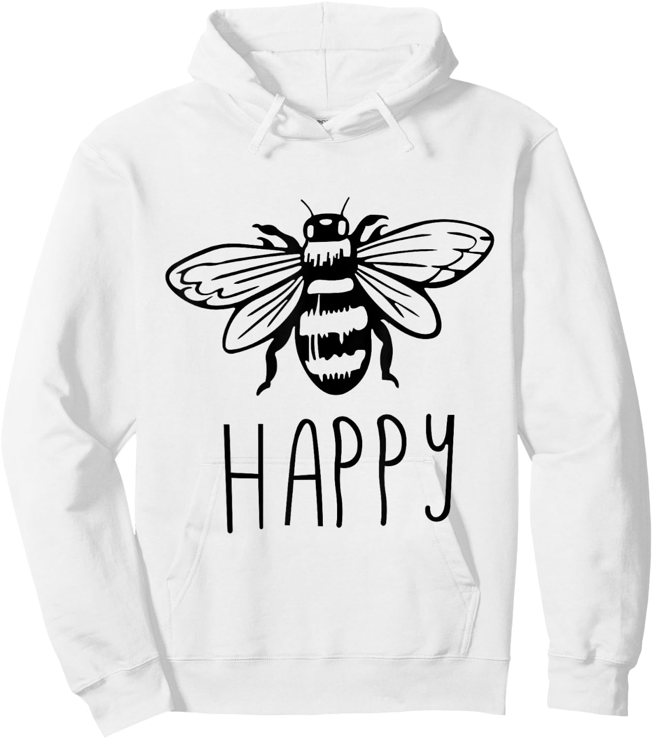 Be Happy Bee Happy Funny Save The Bees Honey Hive Honeycomb Hoodie - Hoodie | White