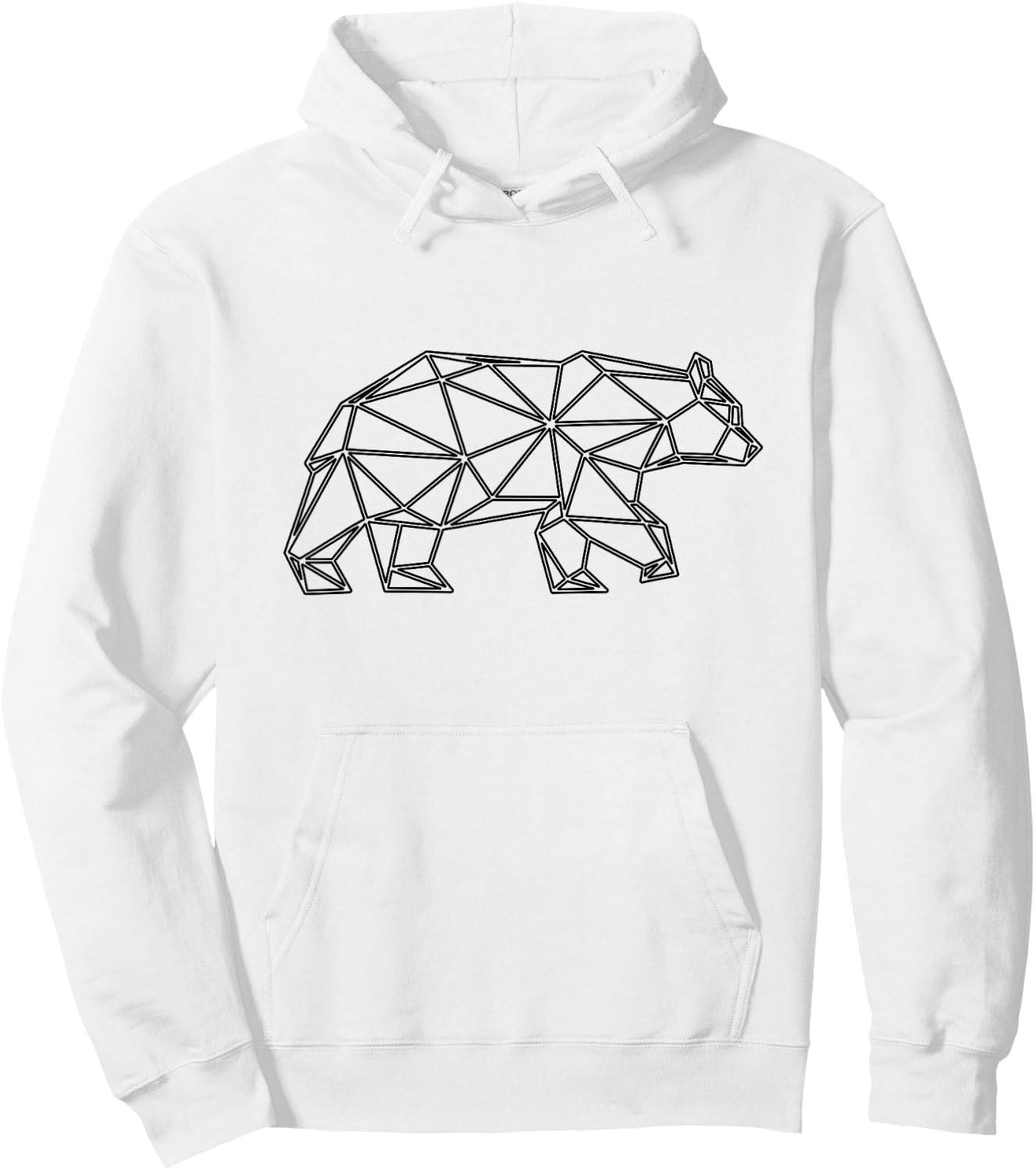Geometric Bear. Wild Grizzly Bear Angle Design. Hoodie - Hoodie | White