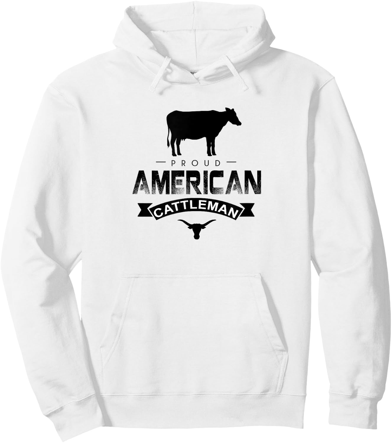 Proud American Cattleman Cattlemen Pride Gift Hoodie - Hoodie | White