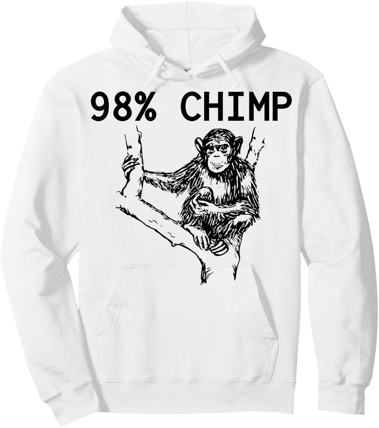 98% Chimp Evolution Science Monkey Hoodie - Hoodie | White