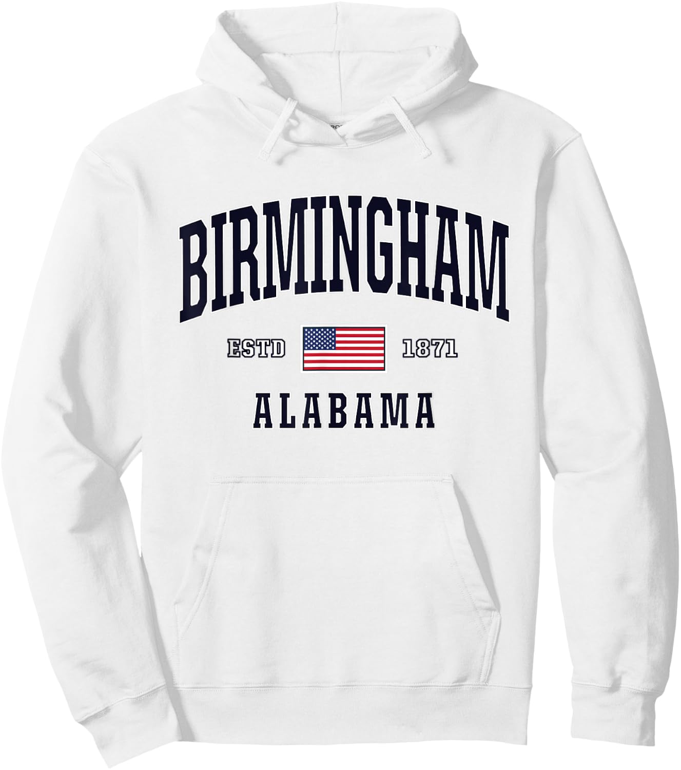 USA FLAG Stars & Stripes Birmingham Alabama Hoodie - Hoodie | White