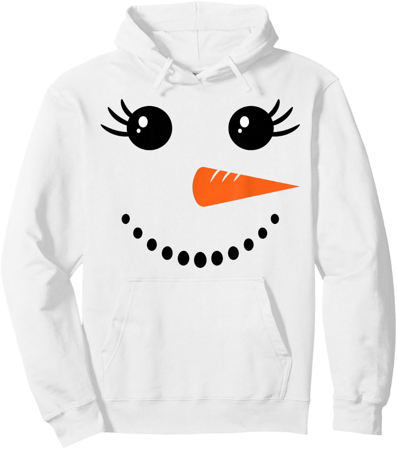 Snowman Girl Face for Girls Christmas Winter Hoodie - Hoodie | White