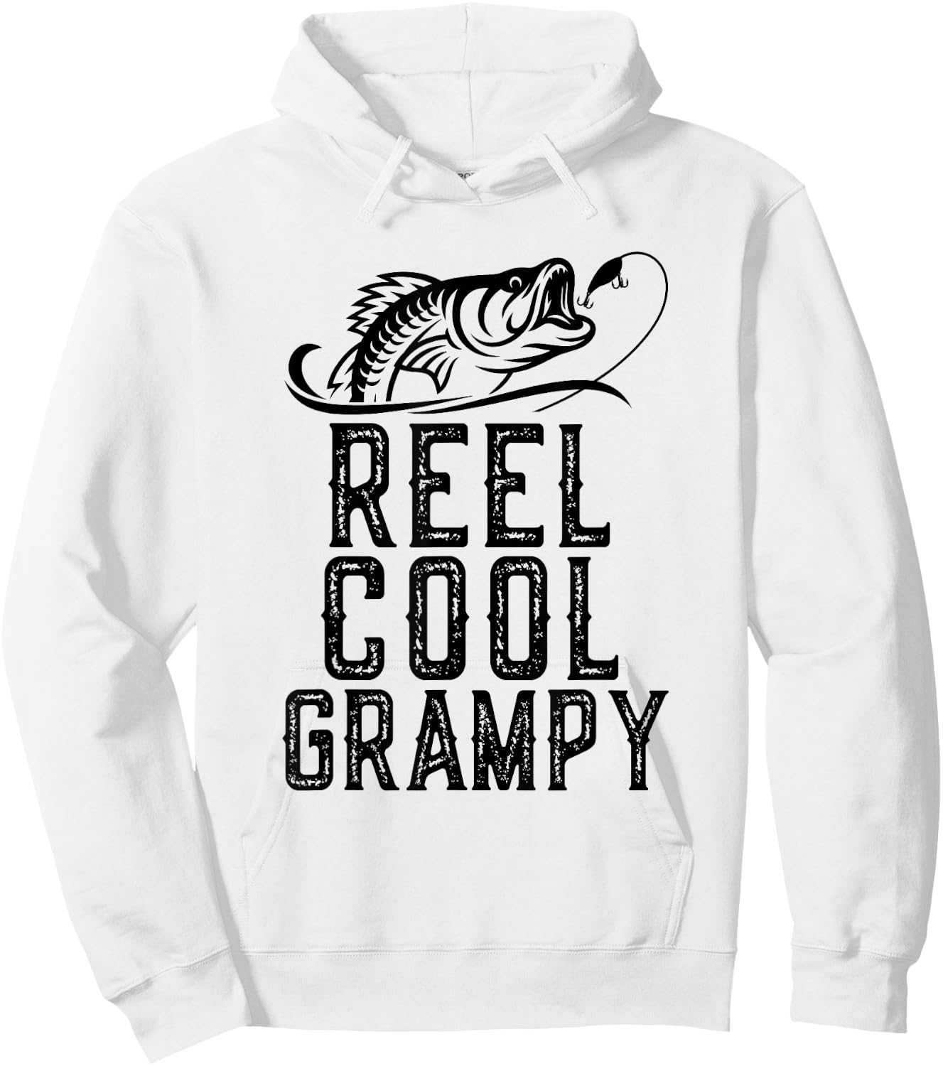 Reel Cool Grampy Fishing Fisherman Funny Retro Hoodie - Hoodie | White