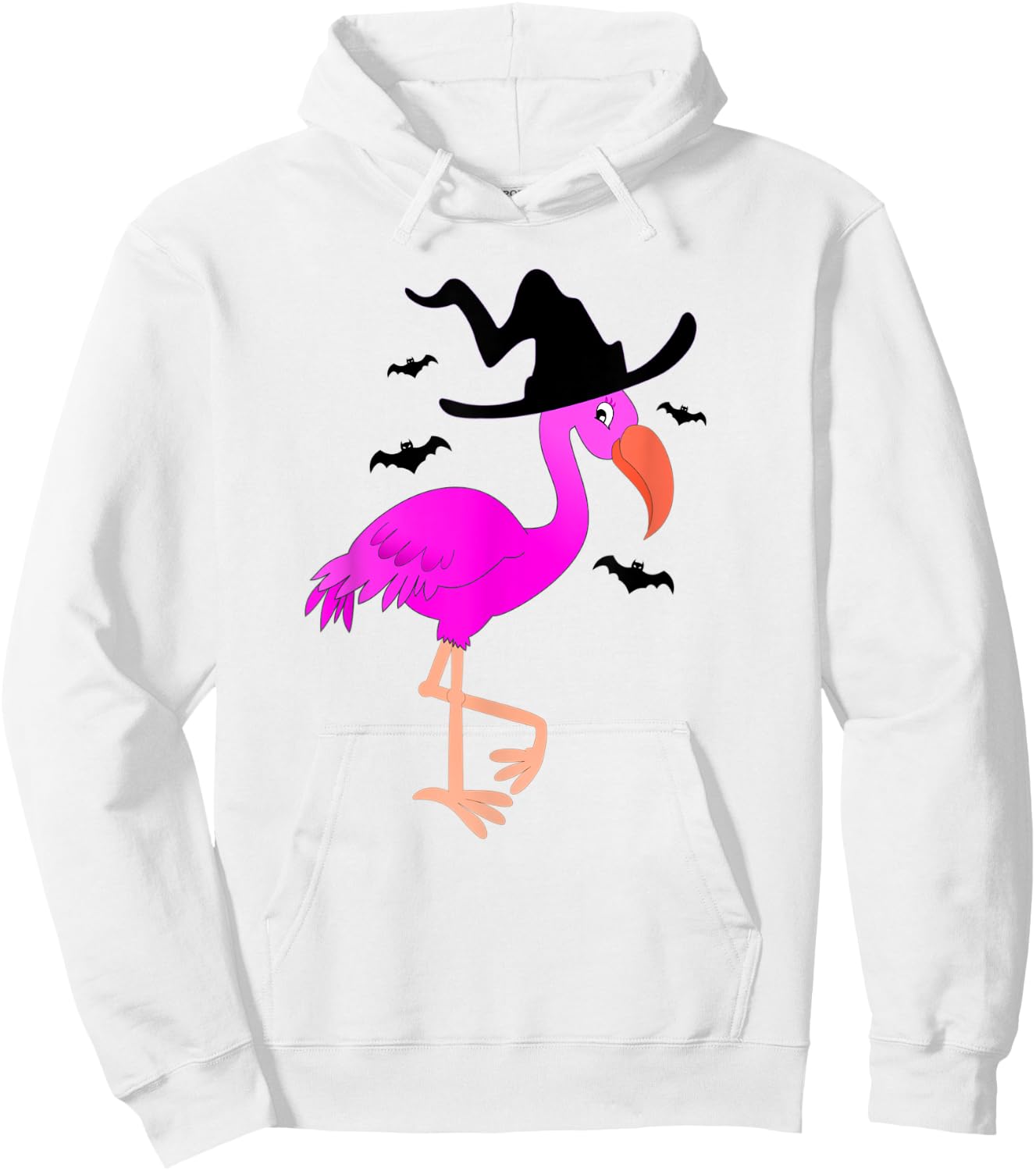 Flamingo Witch Halloween Hoodie - Hoodie | White