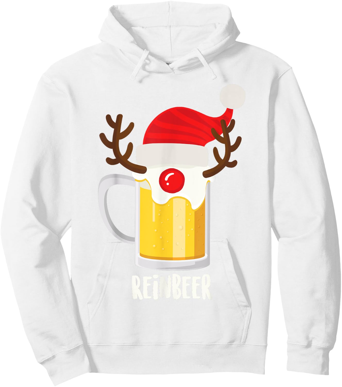 Reinbeer Shirt | Christmas Rudolph Alcohol Drinks Cool Gift Hoodie - Hoodie | White