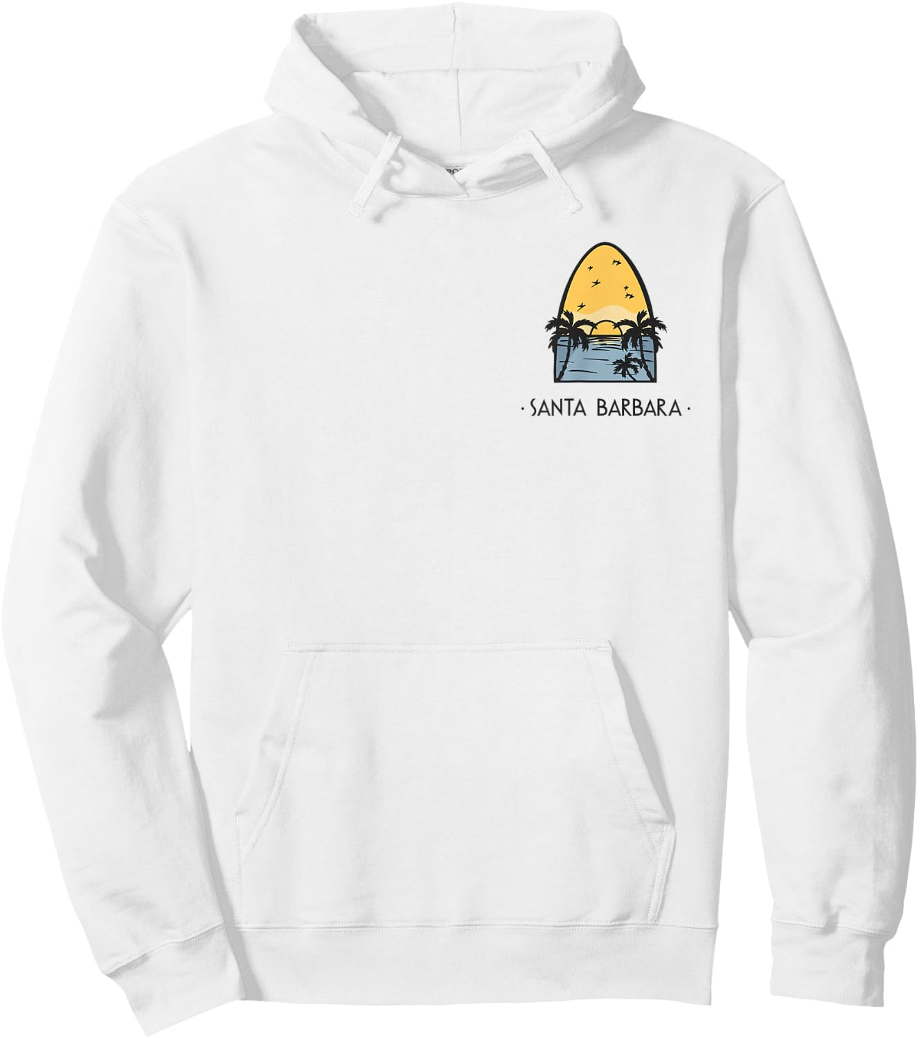 Santa Barbara Vintage Surf Hoodie - Hoodie | White