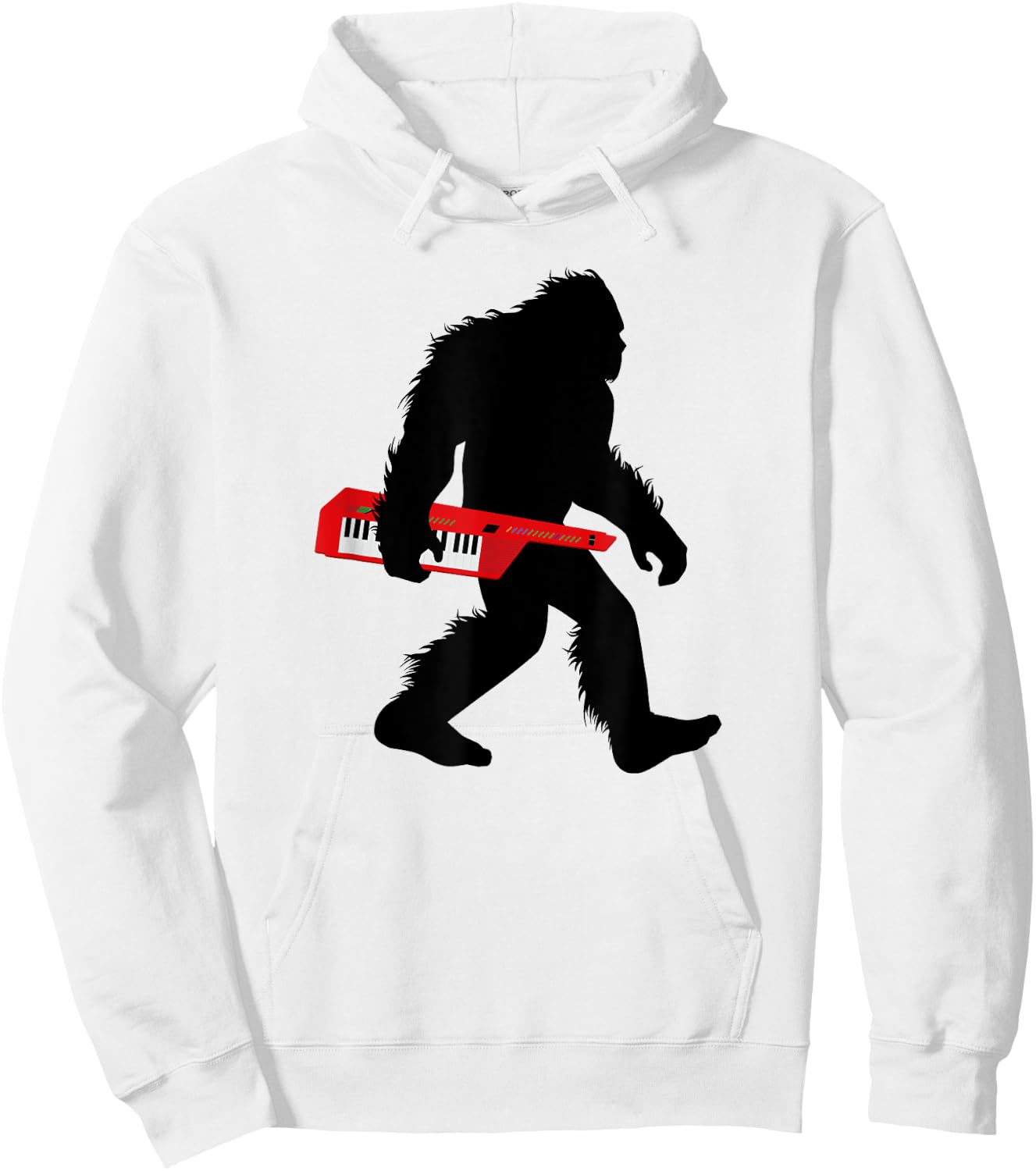 Bigfoot Keytar , Synthesizer Sasquatch Apparel Hoodie - Hoodie | White