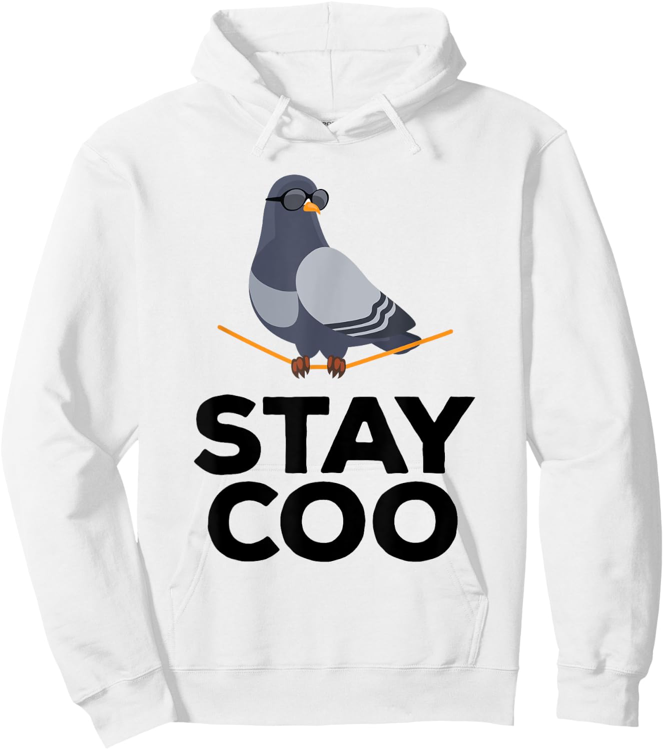 Stay Coo Bird T Shirt | Birding Funny Cool Pigeon Shirt Hoodie - Hoodie | White