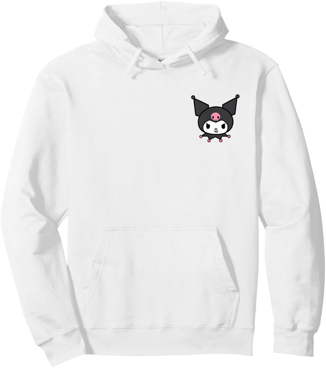 Sanrio Kuromi Front and Back Logo Shirt Hoodie - Hoodie | White