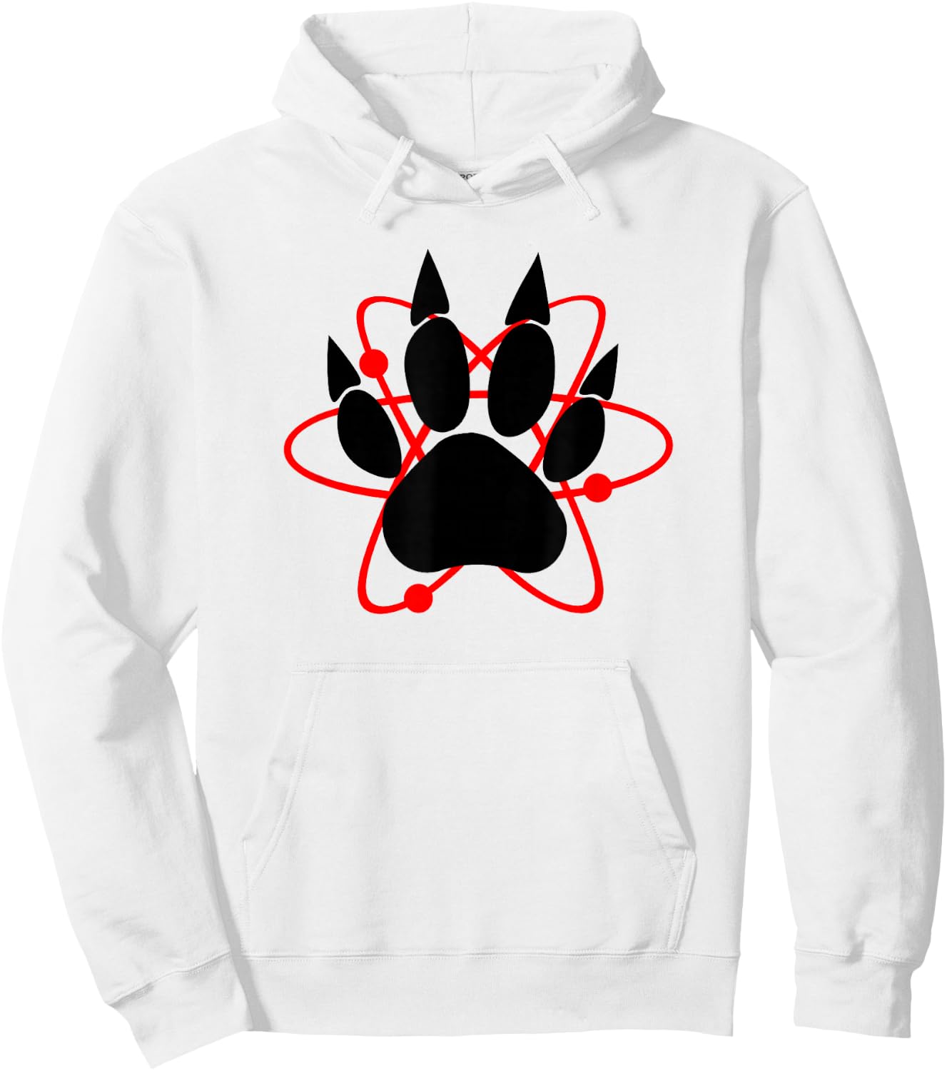 Wayward Atomic Bear Paw - Men's Blue Small Classic Fit Short Sleeve Hoodie - Hoodie | White