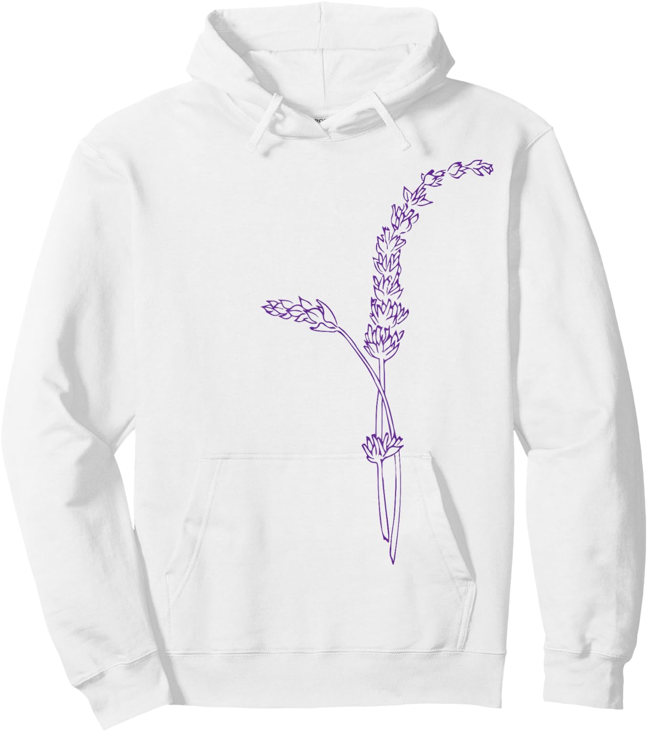Lavender Flower Drawing Graphic | Illustration | Sales Hoodie - Hoodie | White