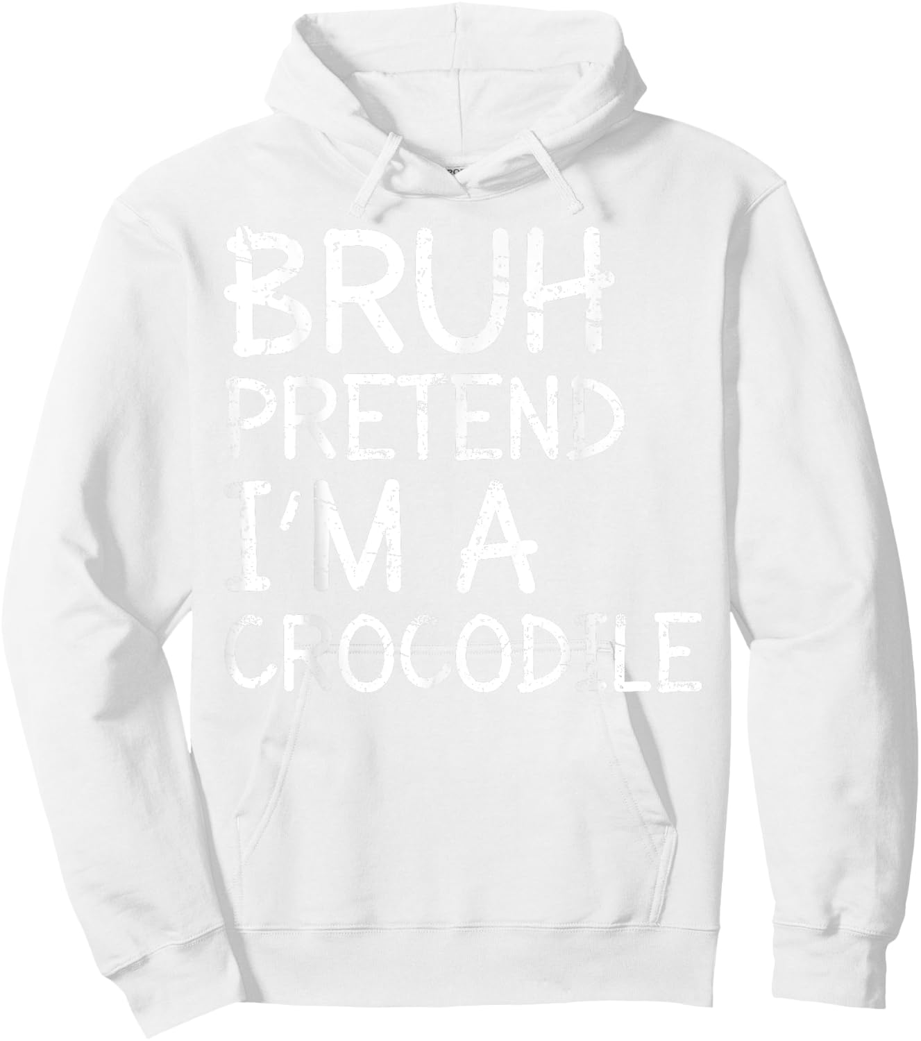 Bruh Pretend Im A Crocodile Lazy Halloween Costume Boys Kids Hoodie - Hoodie | White