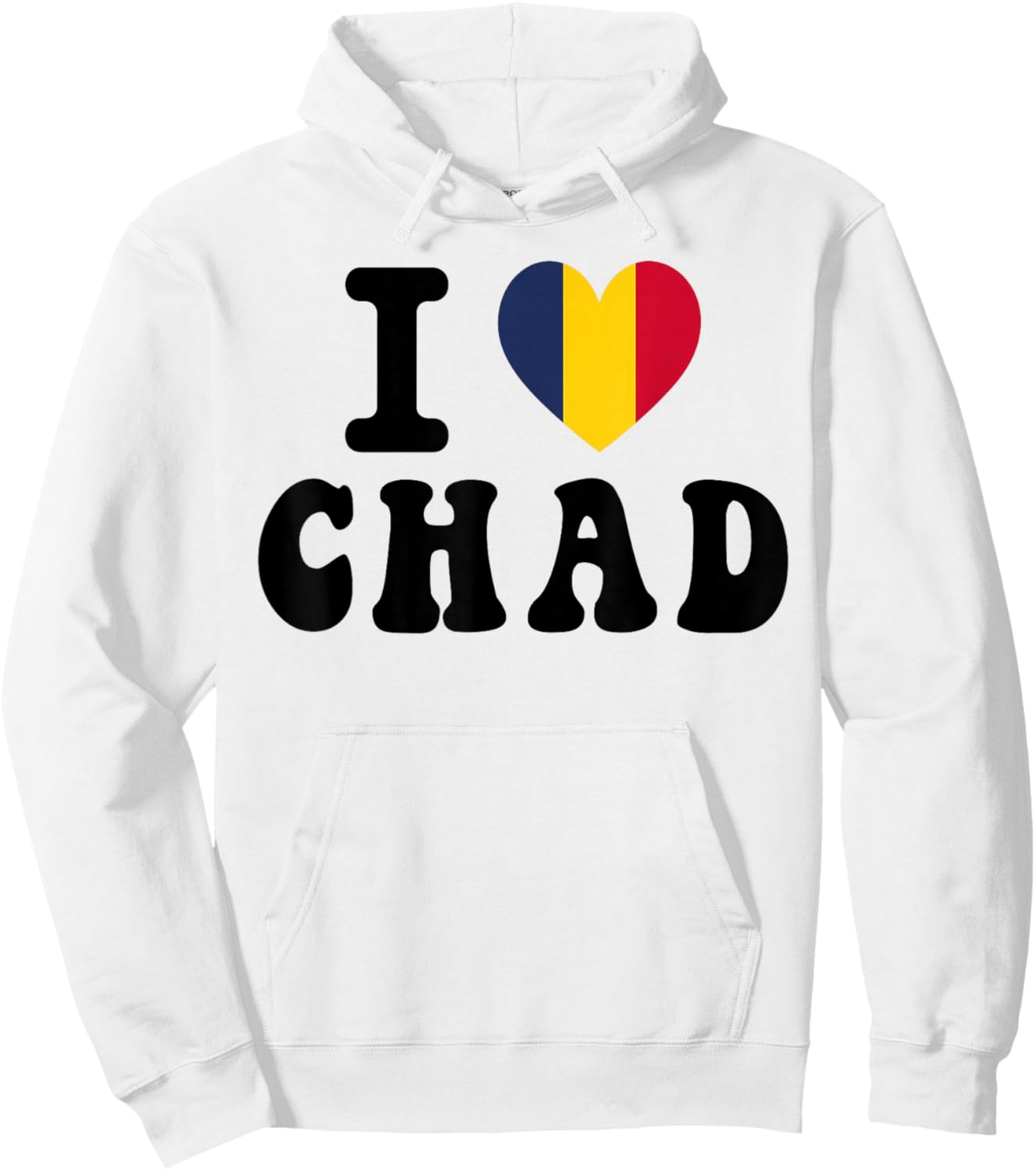 I Love Chad Heart Flag Retro Travel Souvenir Hoodie - Hoodie | White