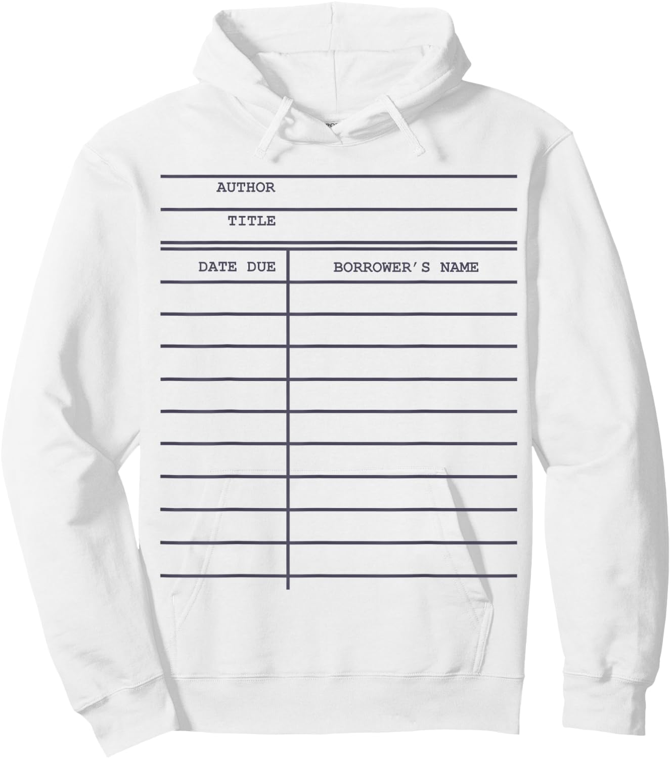 Library Card Check-out for Bookworms and Readers Hoodie - Hoodie | White