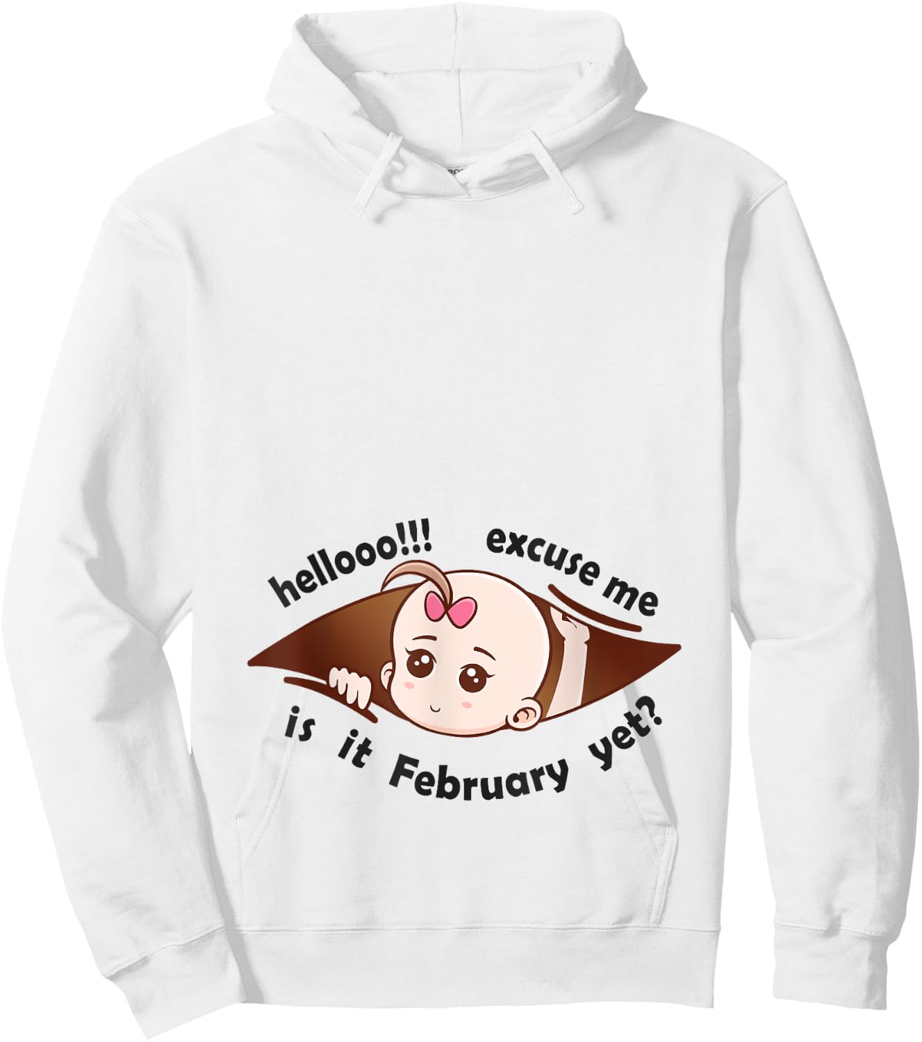 February to be Born Baby Girl Pregnancy Announcement Mother Hoodie - Hoodie | White