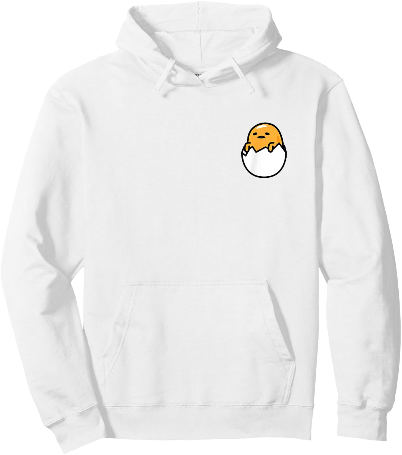 Gudetama Front and Back Logo Shirt Hoodie - Hoodie | White