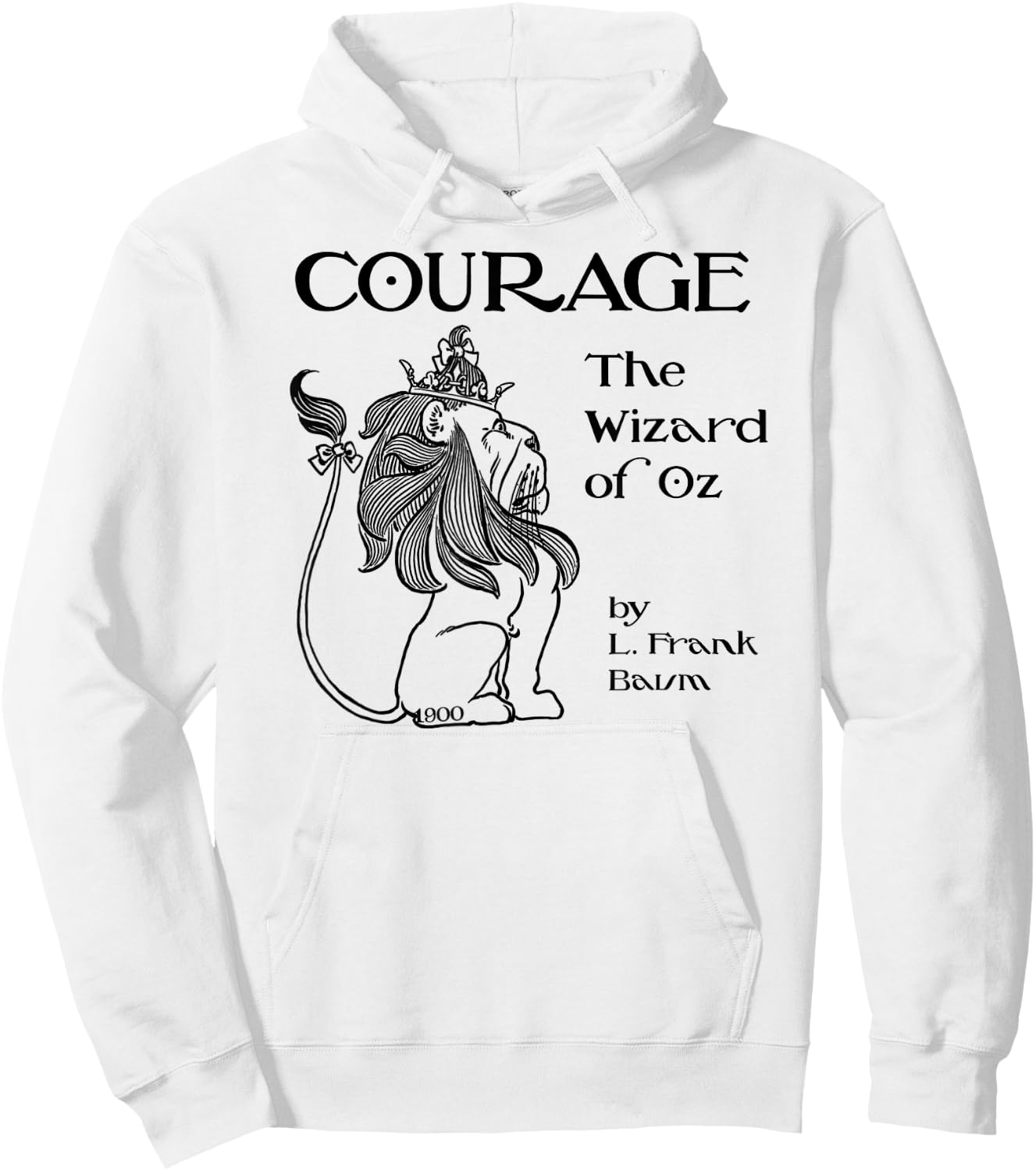 Retro Style Courage Wonderful Wizard of OZ Cowardly Lion Hoodie - Hoodie | White