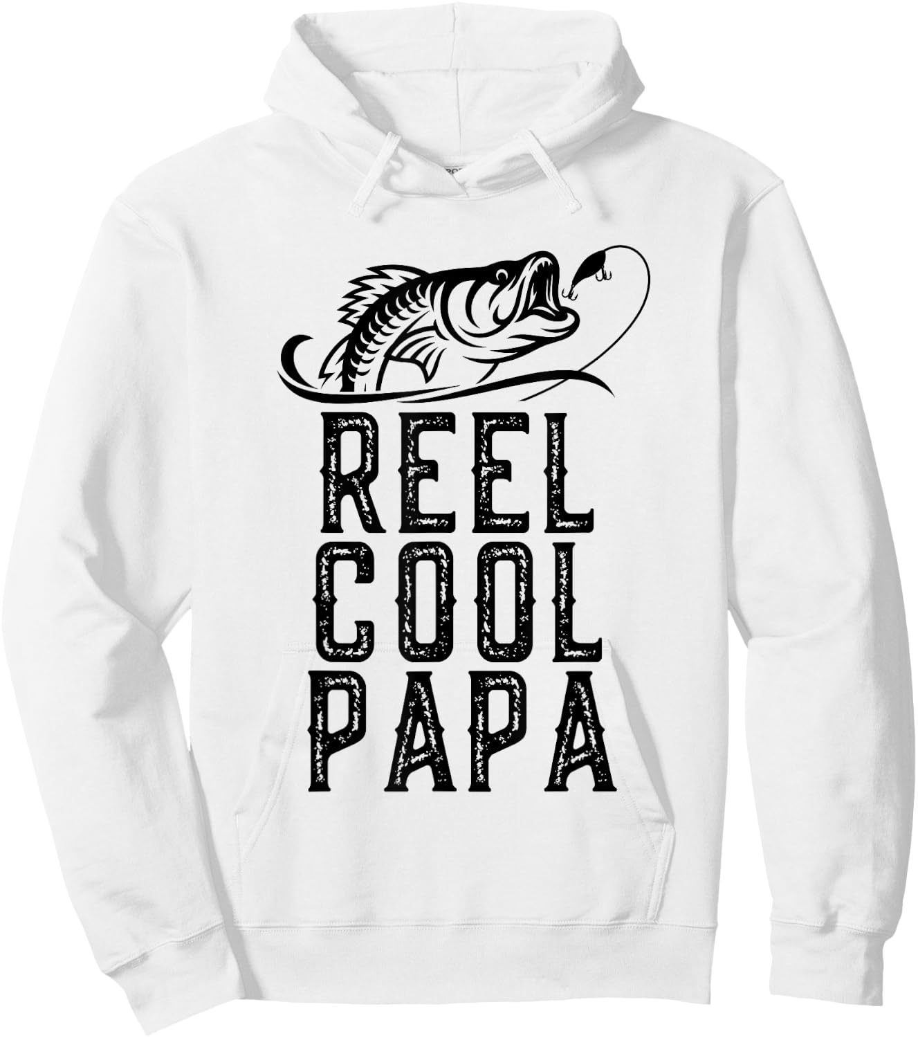 Reel Cool Papa Fishing Fisherman Funny Grandpa Retro Hoodie - Hoodie | White