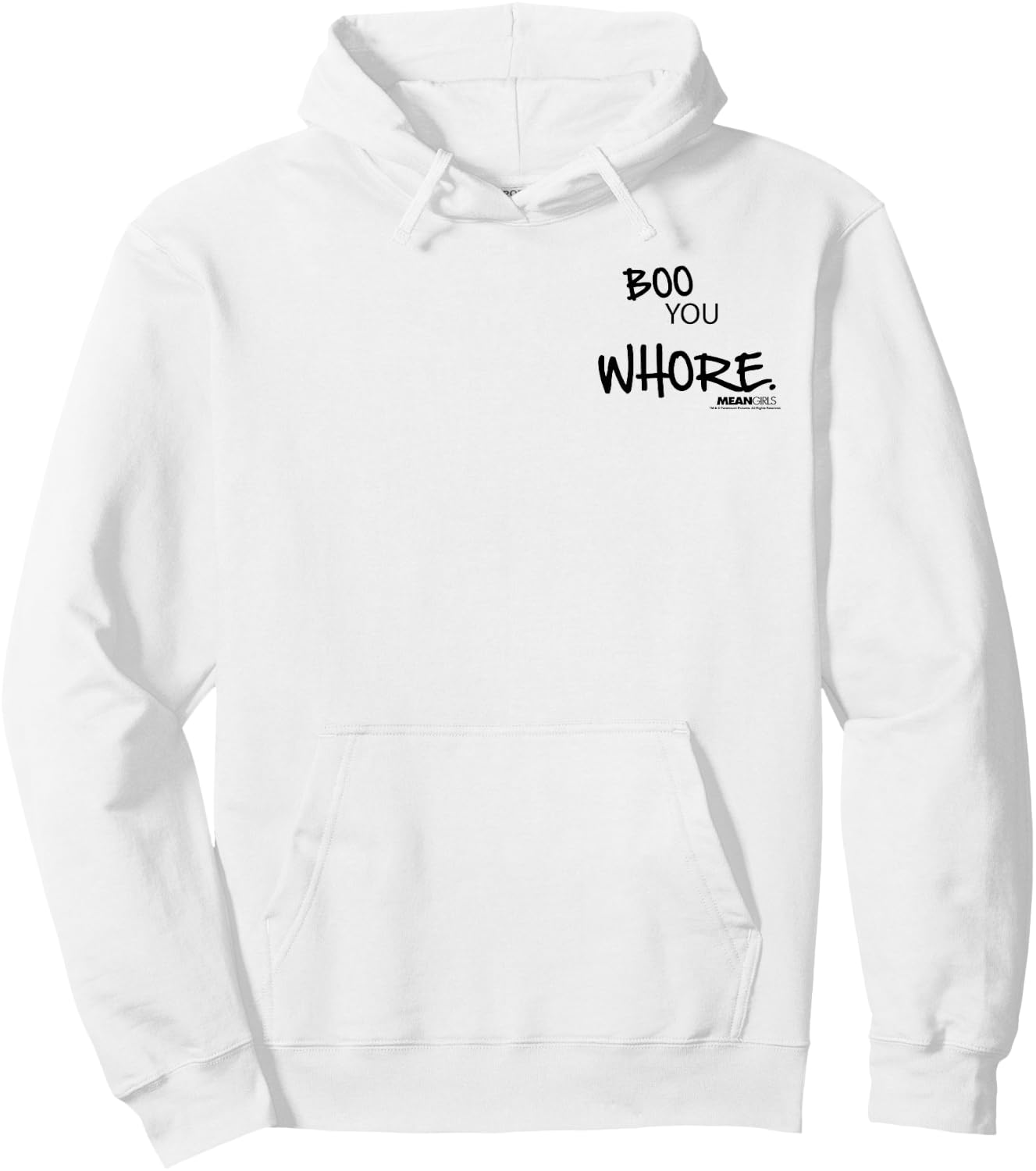 Mean Girls Boo You Whore Graphic Hoodie - Hoodie | White