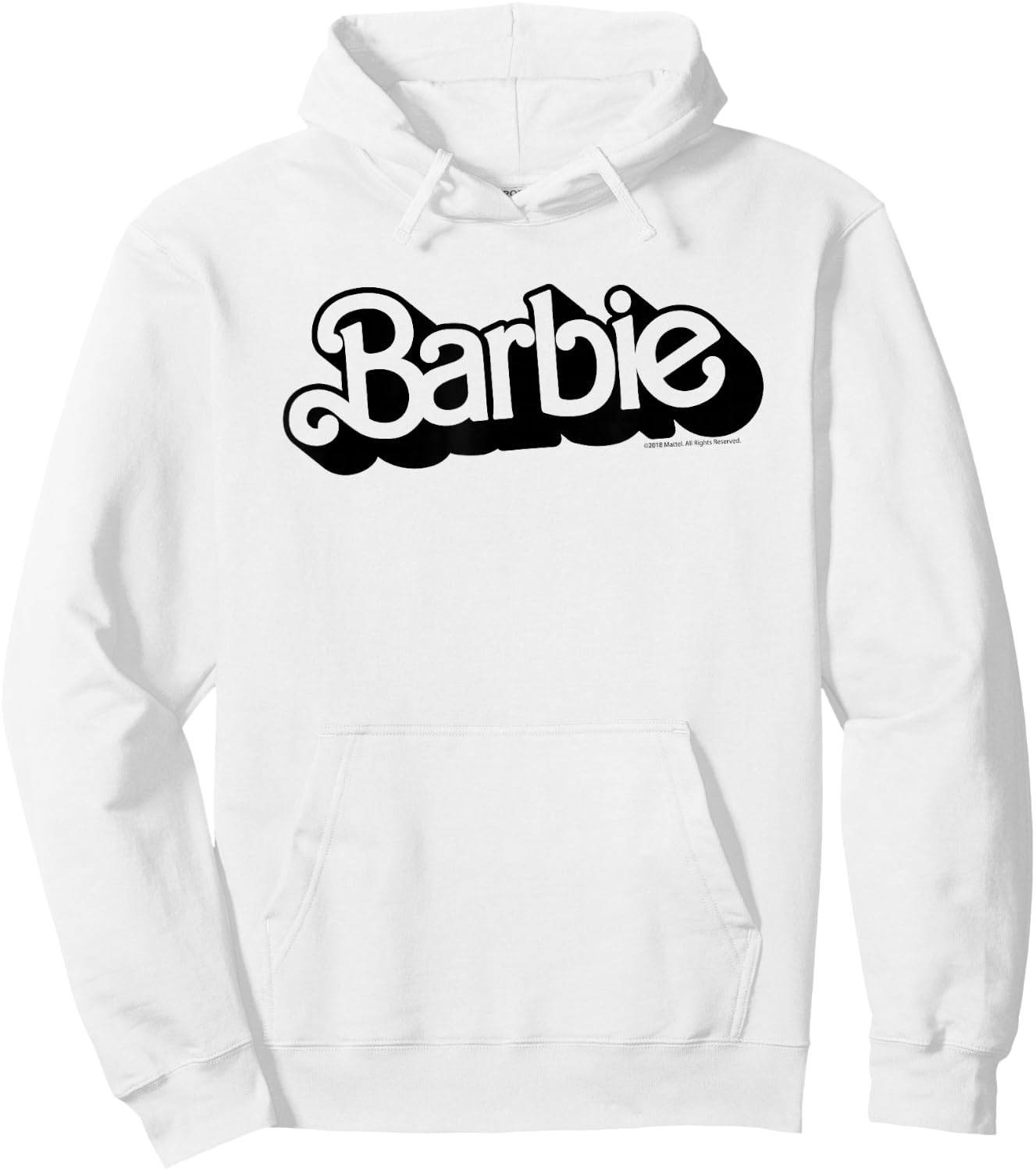 Barbie Retro Logo Short Sleeve , Small, Grey Hoodie - Hoodie | White