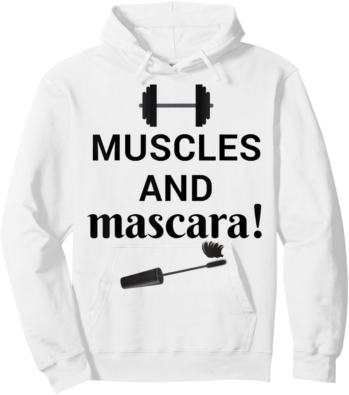 Muscles And Mascara (Weights & Makeup Design) Hoodie - Hoodie | White