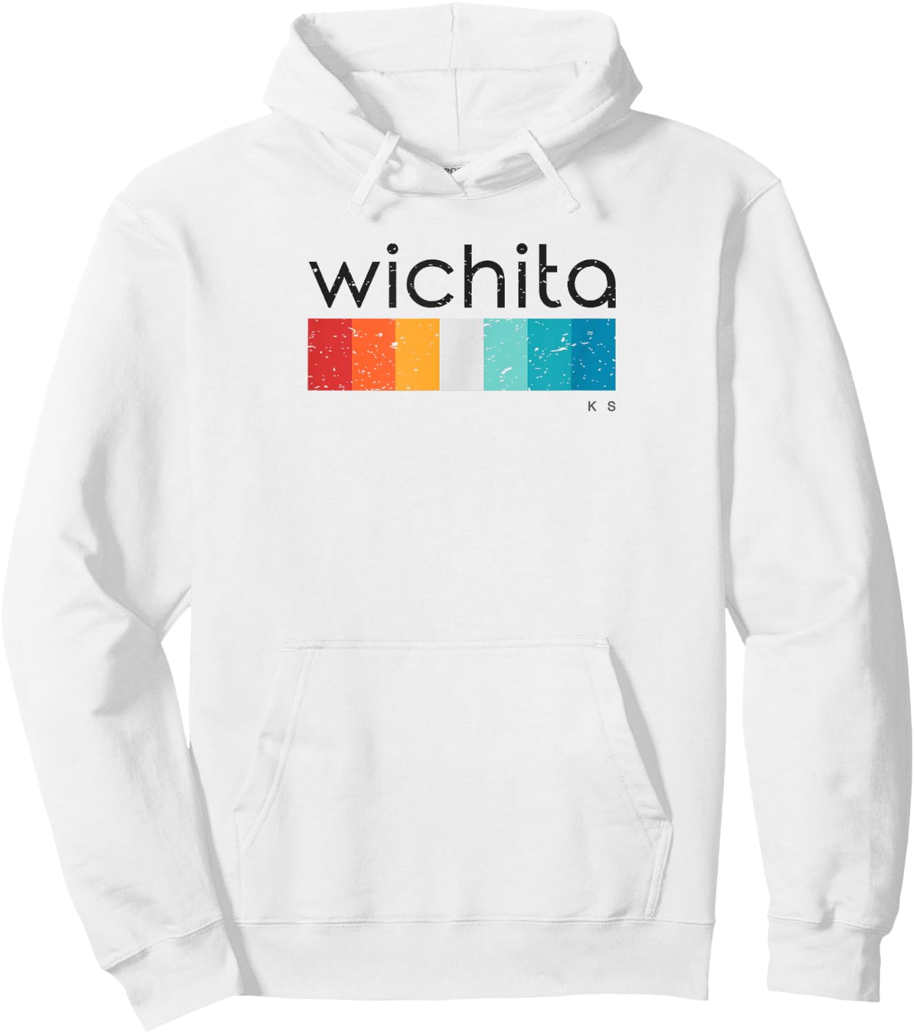 Vintage Wichita KS Retro Design Hoodie - Hoodie | White