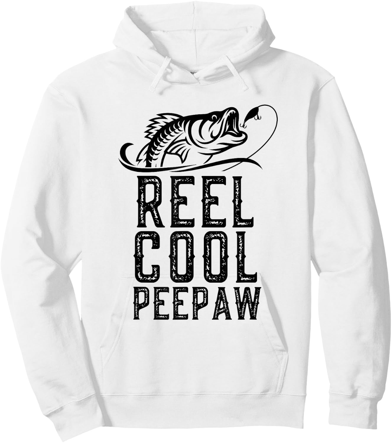 Reel Cool PeePaw Fishing Fisherman Grandpa Retro Pee-Paw Hoodie - Hoodie | White