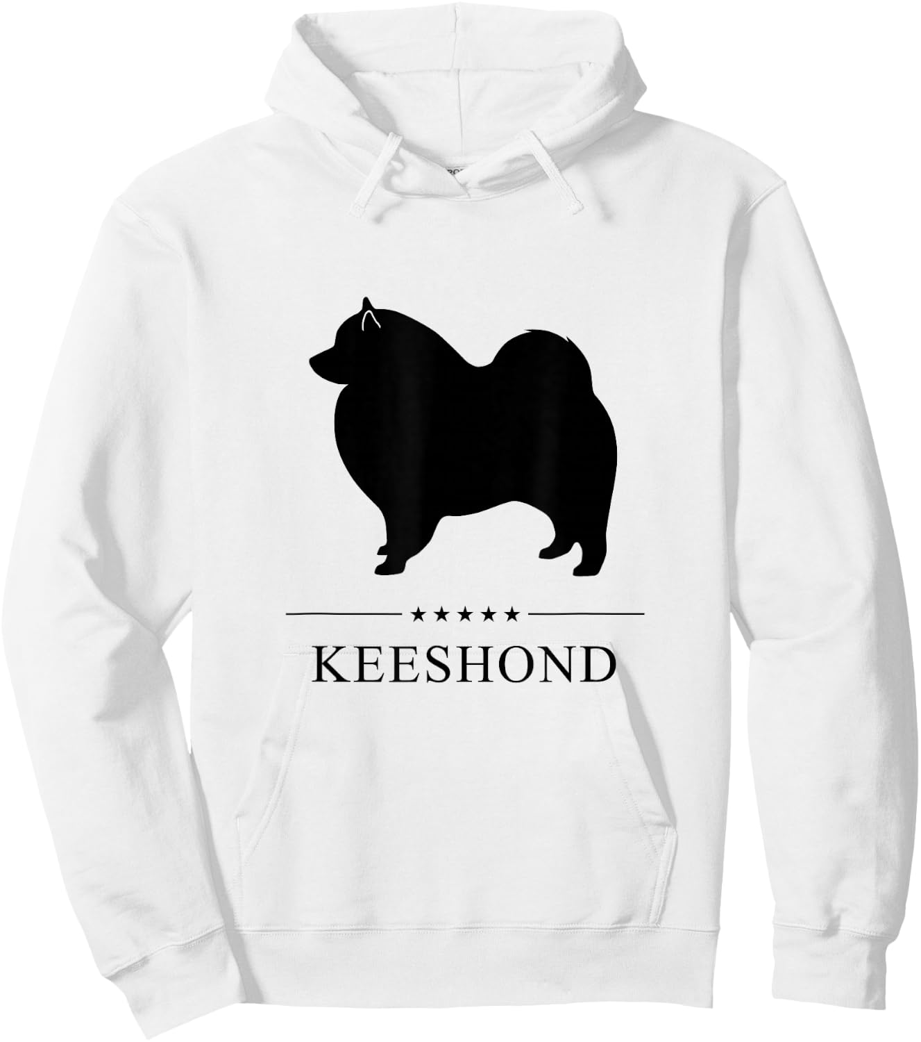 Keeshond Black Silhouette Hoodie - Hoodie | White