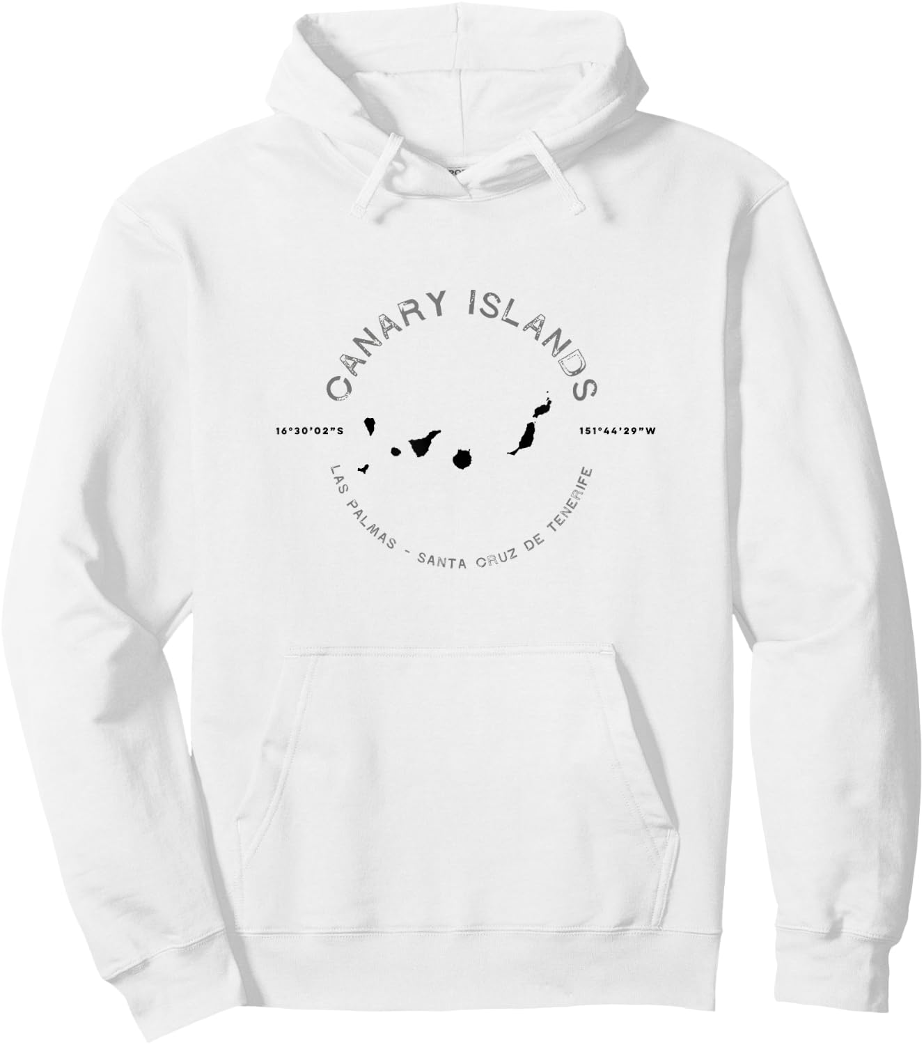 Canary Islands Graphic Vintage T Hoodie - Hoodie | White