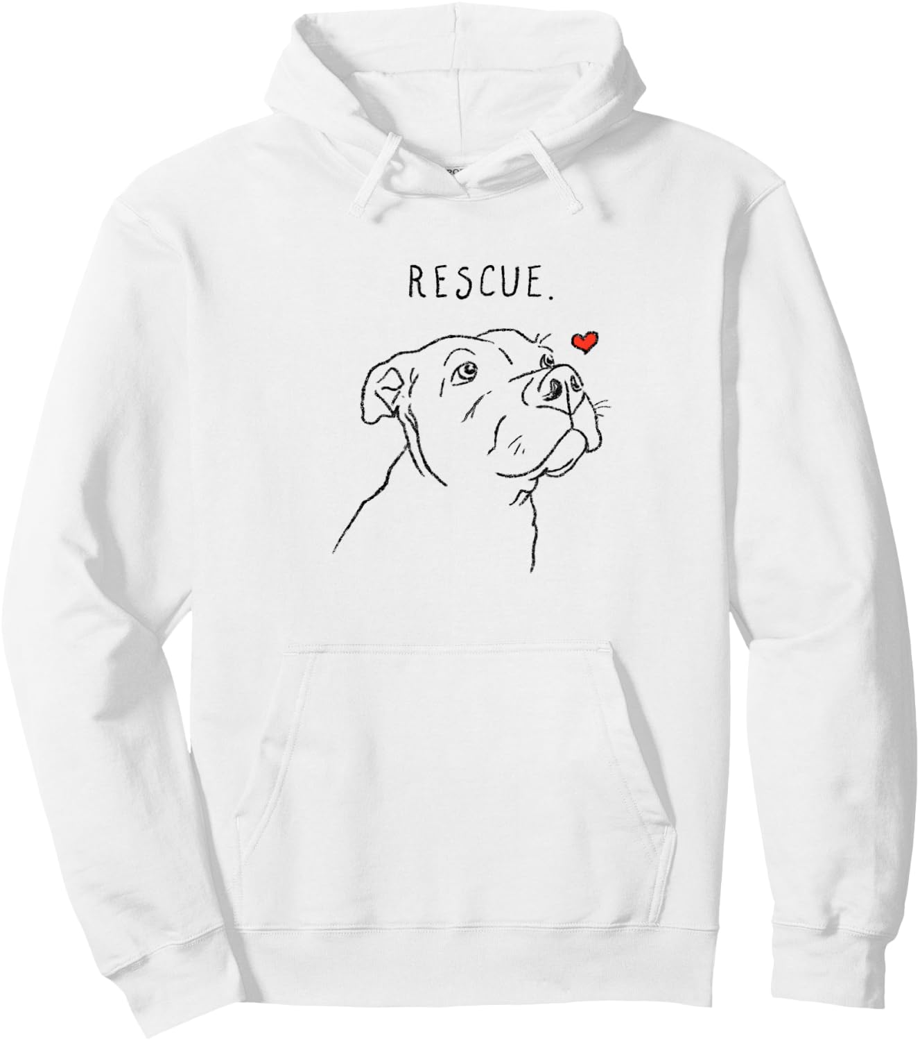 Rescue Dog Pitbull Drawing Rescue Mom Adopt Don't Shop Women Kids Hoodie - Hoodie | White