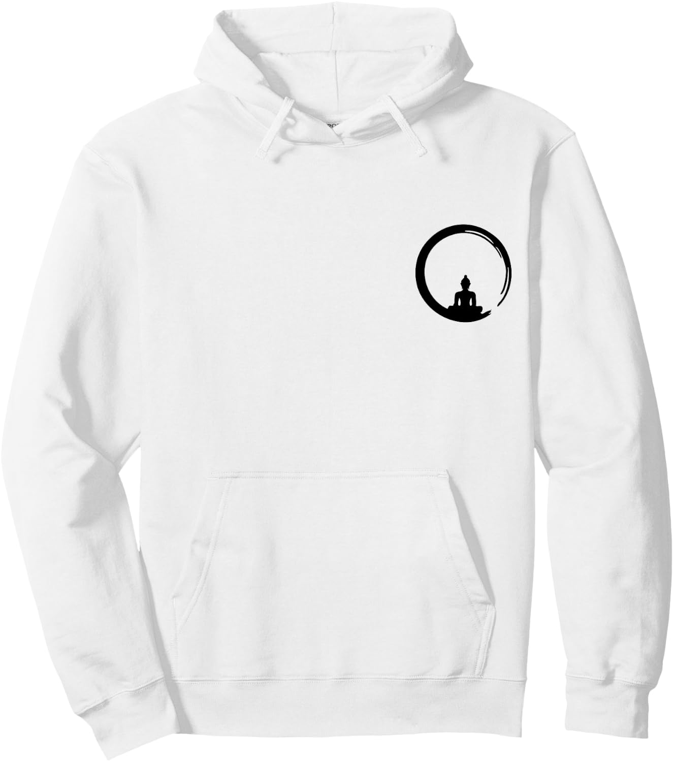 Enso, Zen, Circle, Buddha Meditation Japan Calligraphy Yoga Hoodie - Hoodie | White
