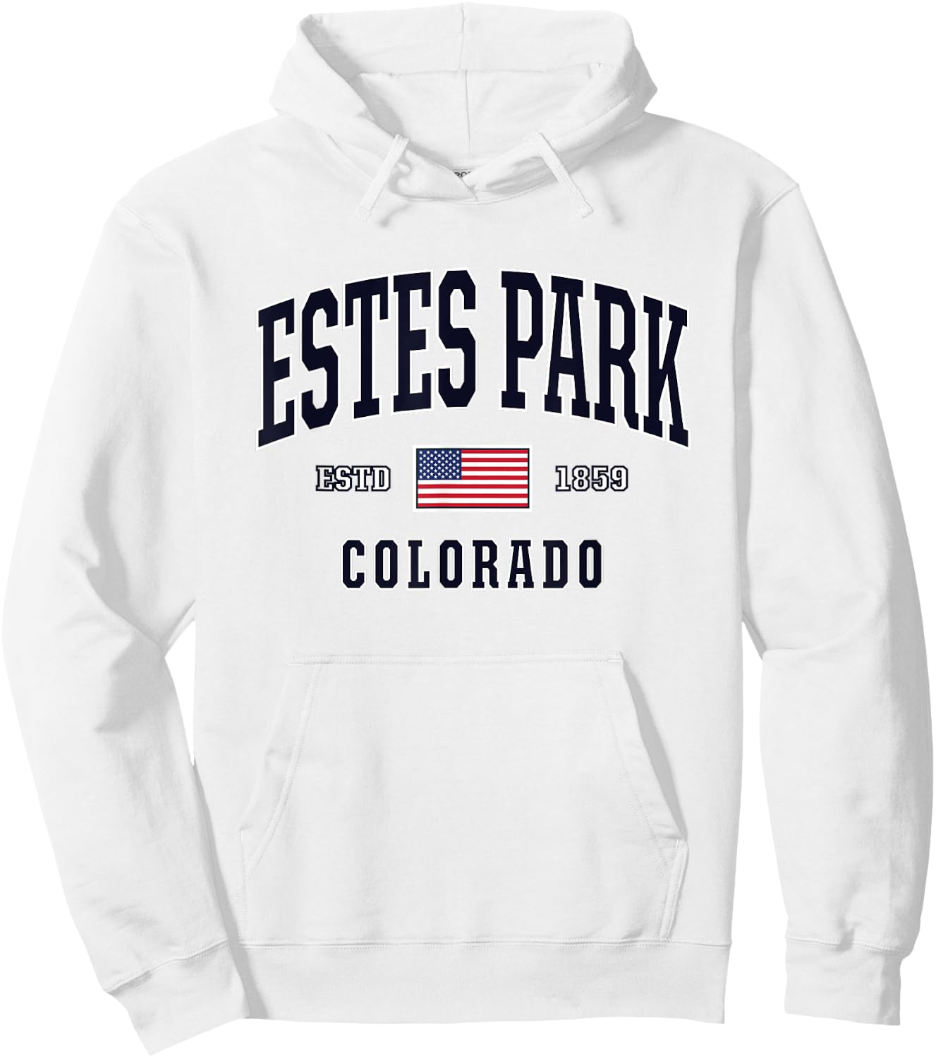 USA FLAG Stars & Stripes Estes Park Colorado Hoodie - Hoodie | White
