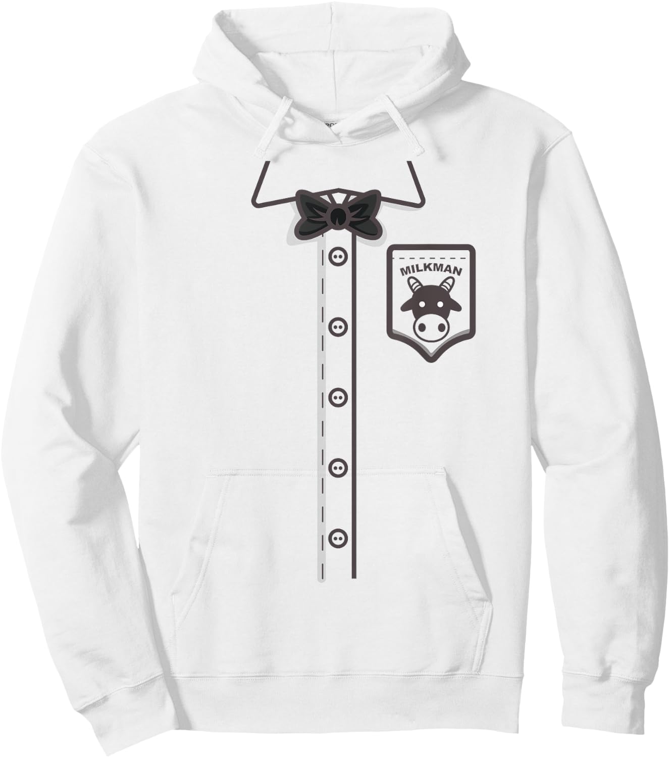 Funny Milkman Halloween Milk Deliveryman Costume Easy Outfit Hoodie - Hoodie | White