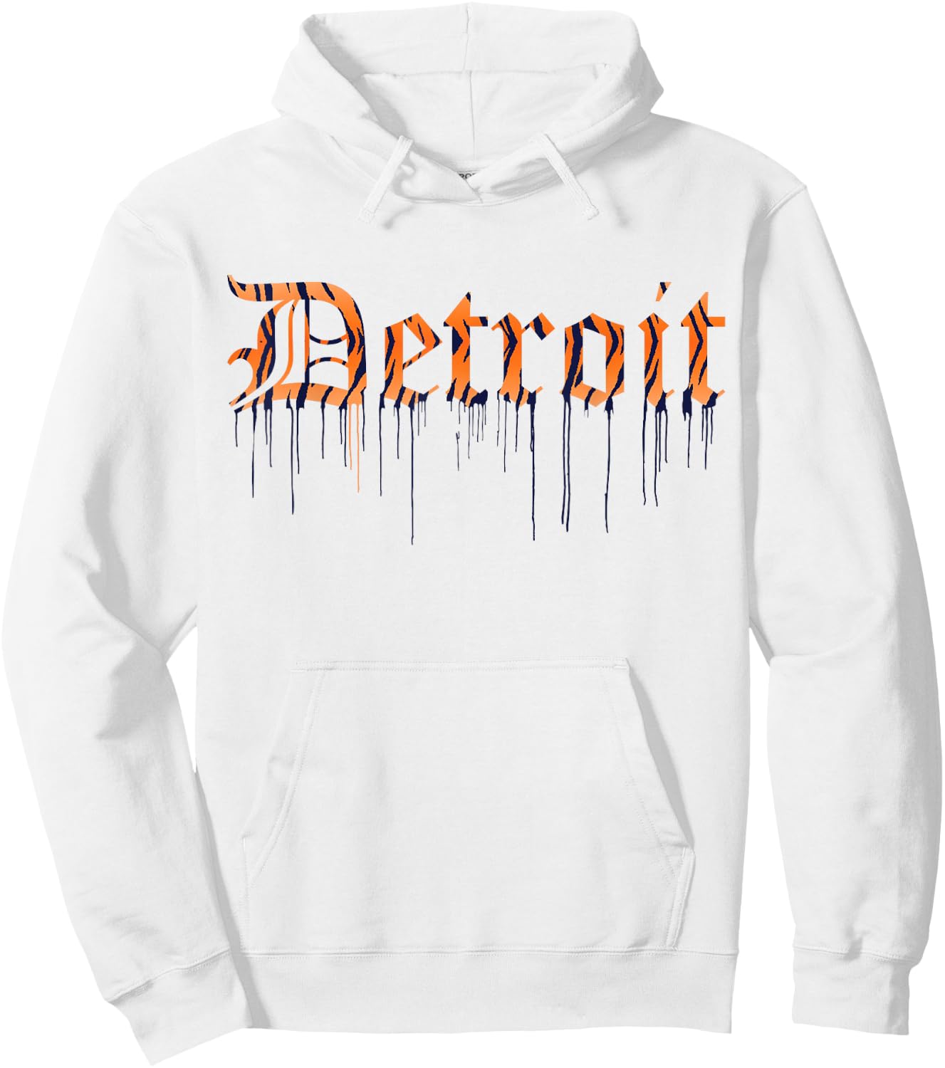 Detroit Tiger Paint Drip , Detroit Apparel Hoodie - Hoodie | White