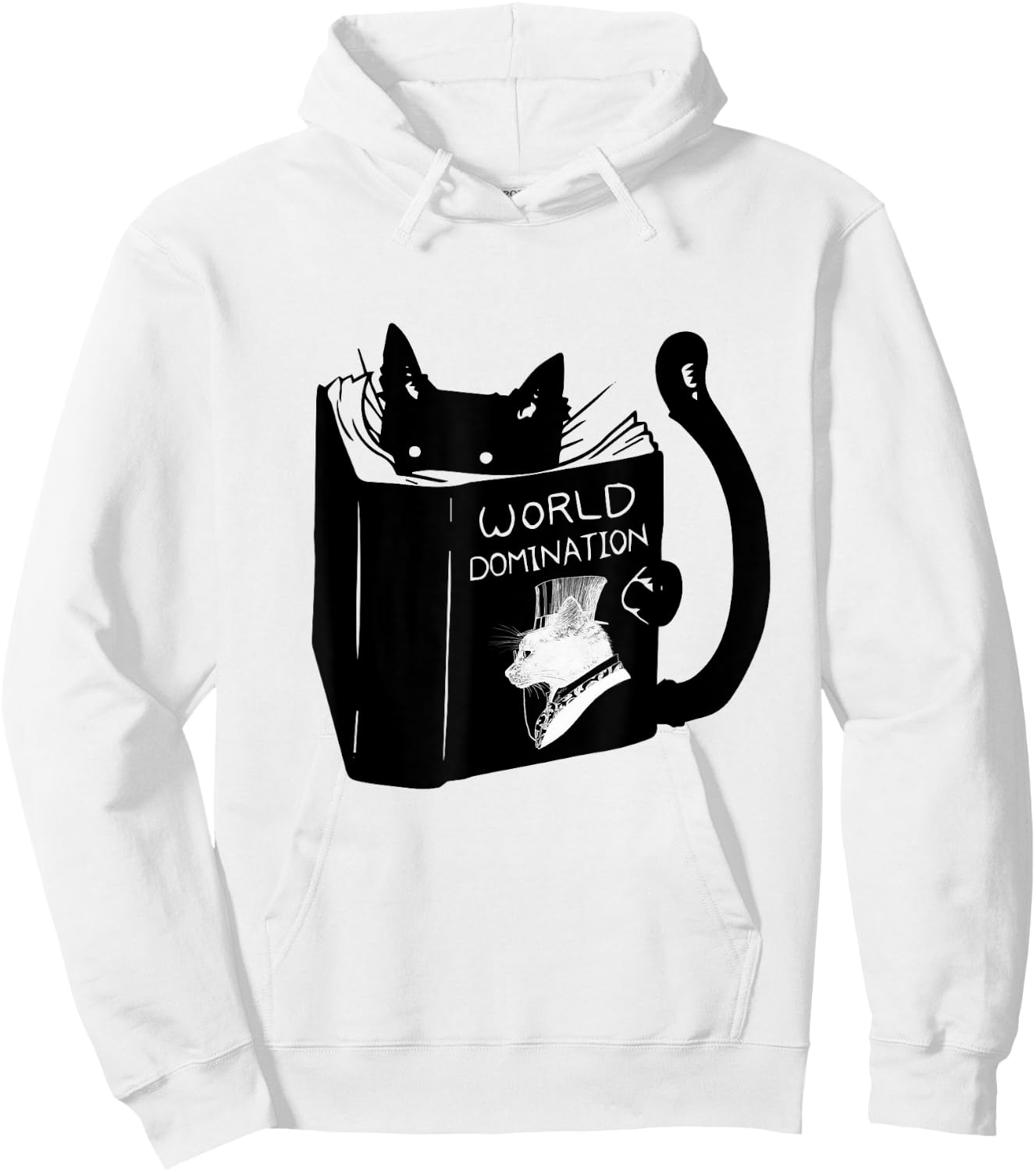 Pet Cat World Domination - -Adults, Small, White, Short Sleeve Hoodie - Hoodie | White