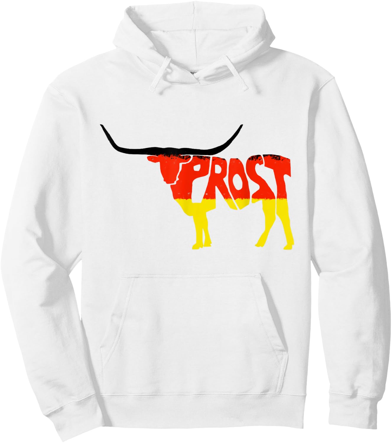 Oktoberfest Texas Longhorn Design Prost German Beer Festival Hoodie - Hoodie | White
